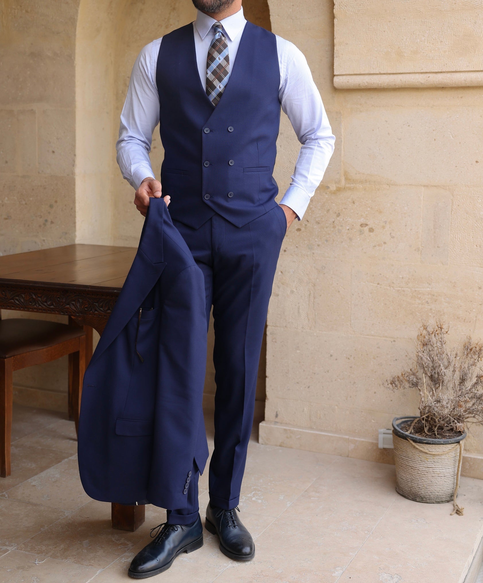 Navy Slim-Fit Suit 3-Piece