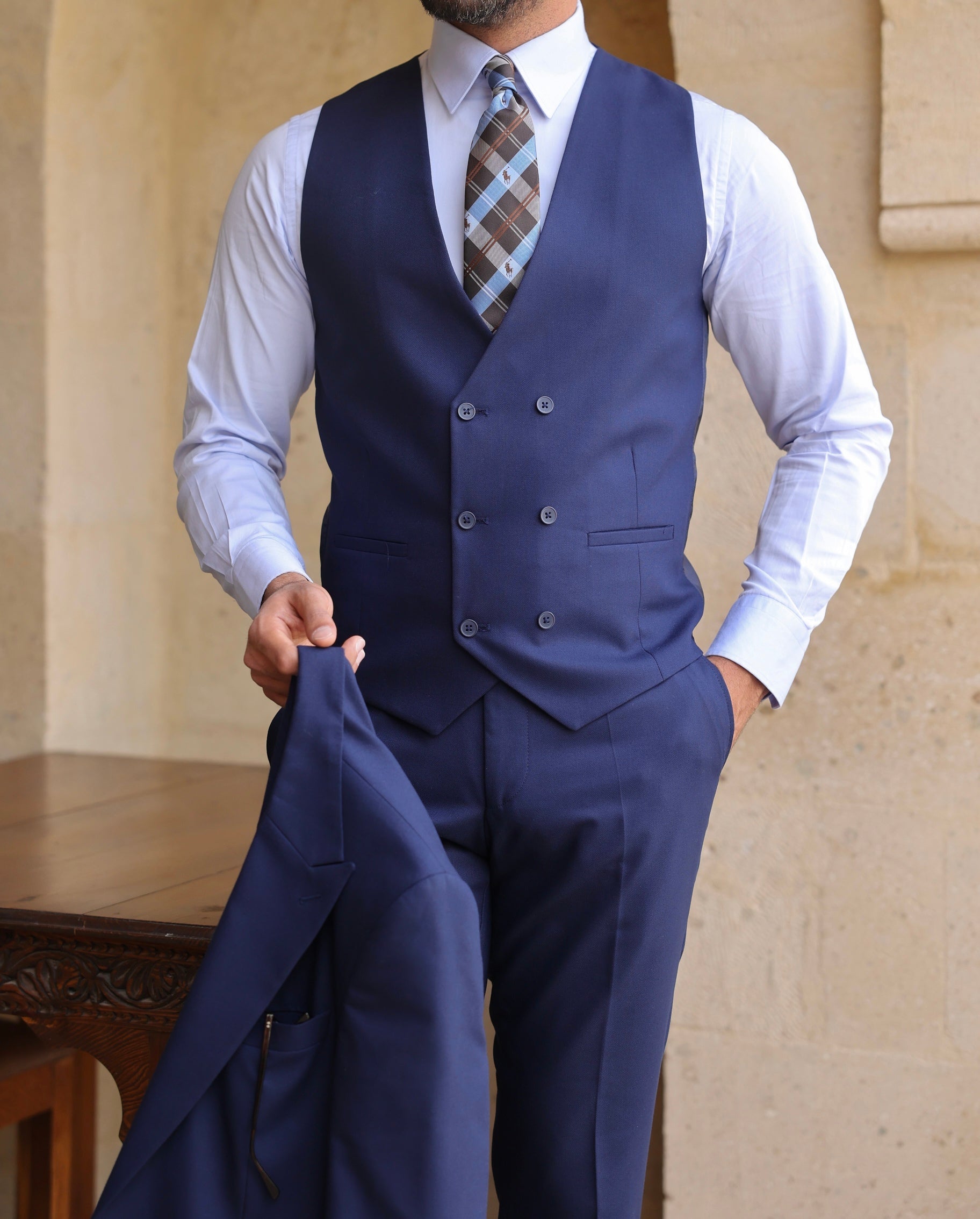 Navy Slim-Fit Suit 3-Piece