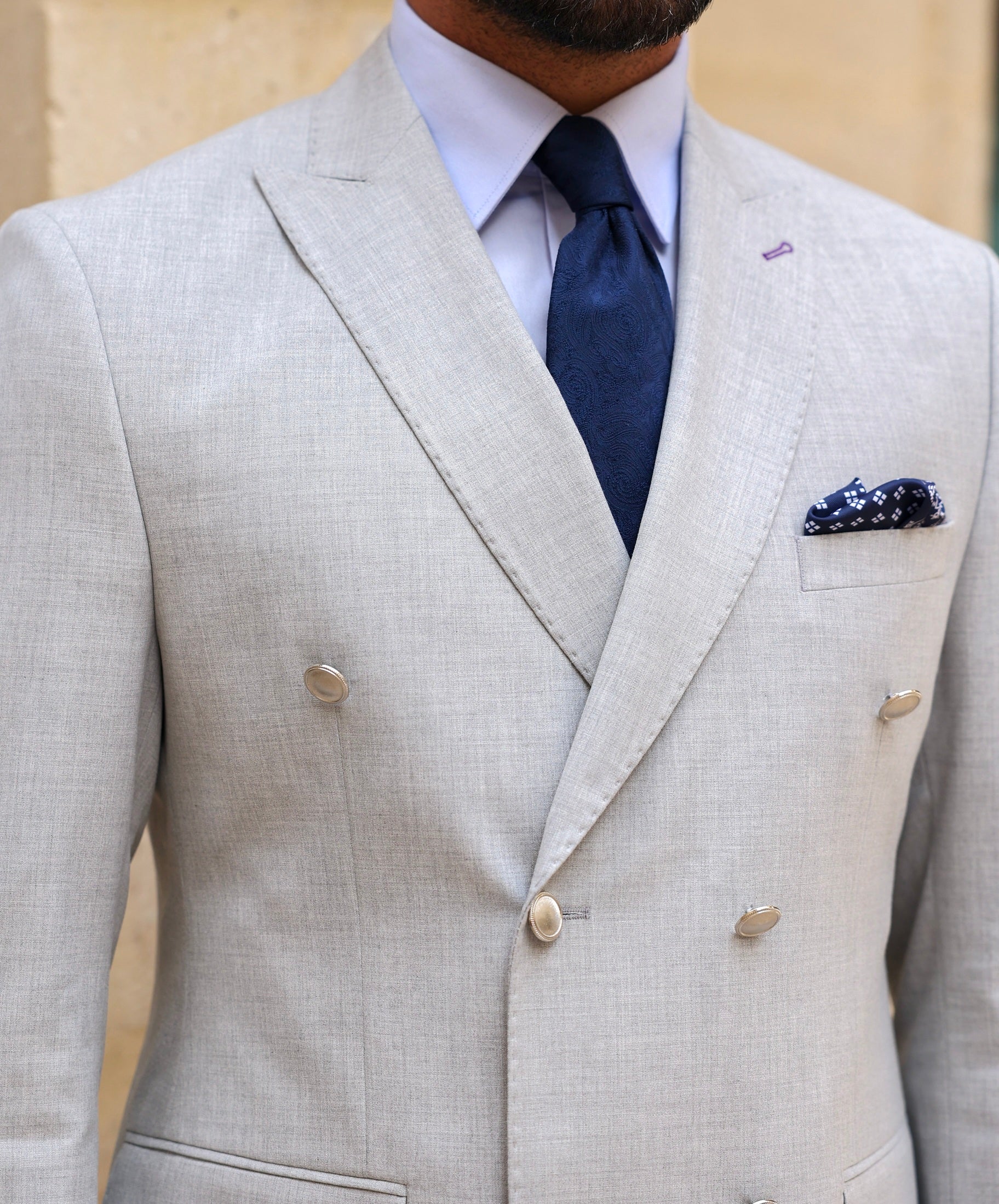 Grey Double Breasted Suit 2-Piece