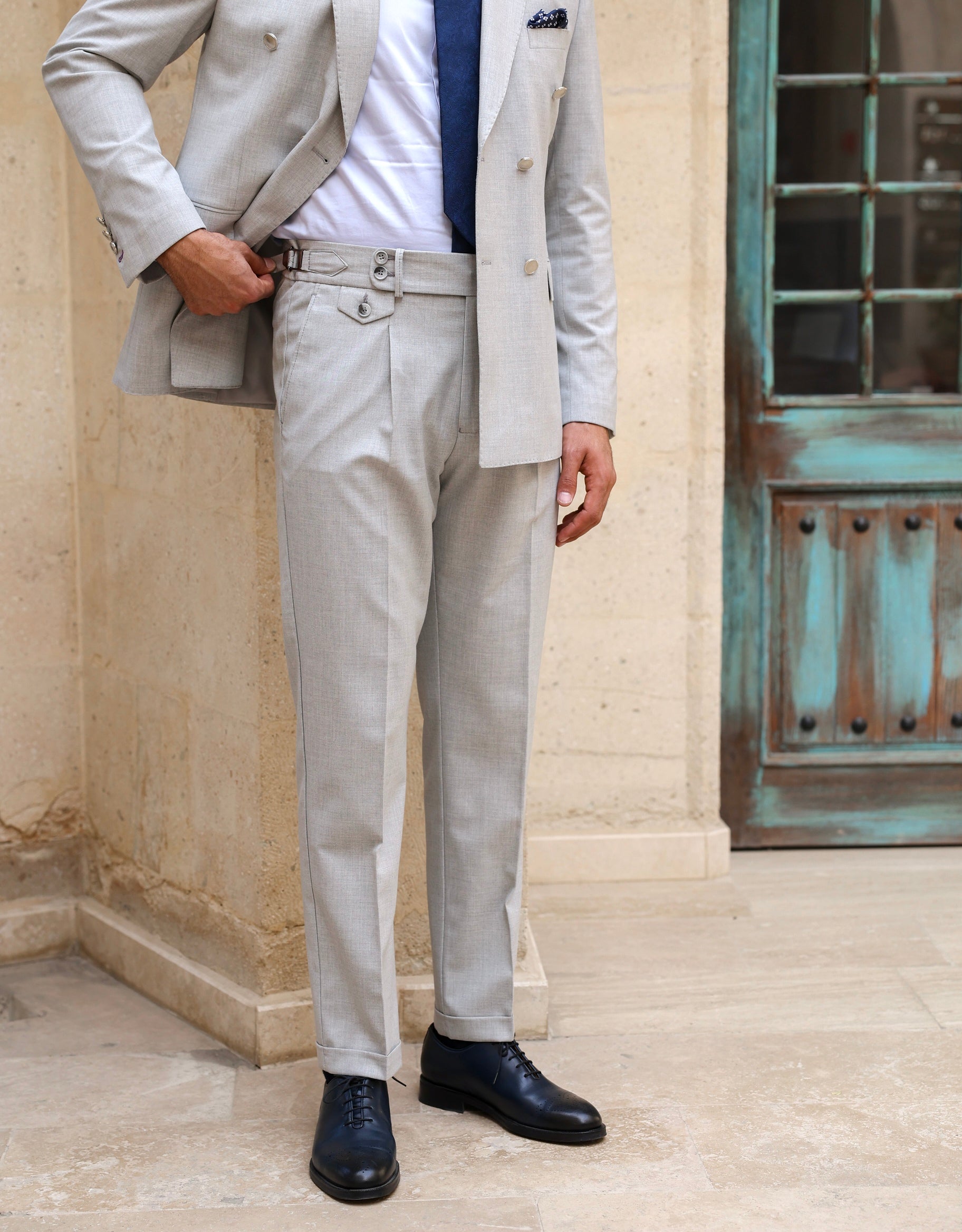 Grey Double Breasted Suit 2-Piece