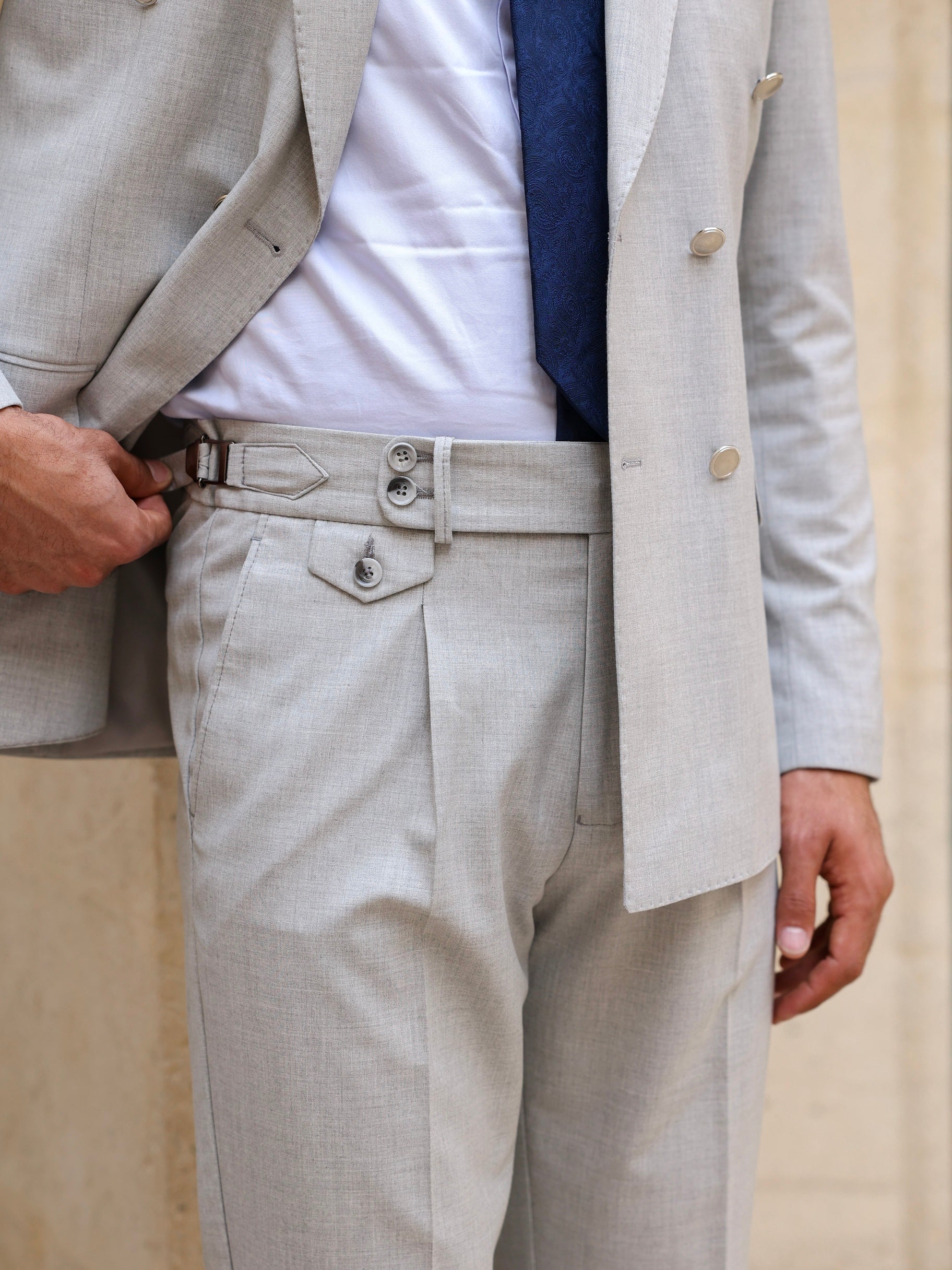 Grey Double Breasted Suit 2-Piece