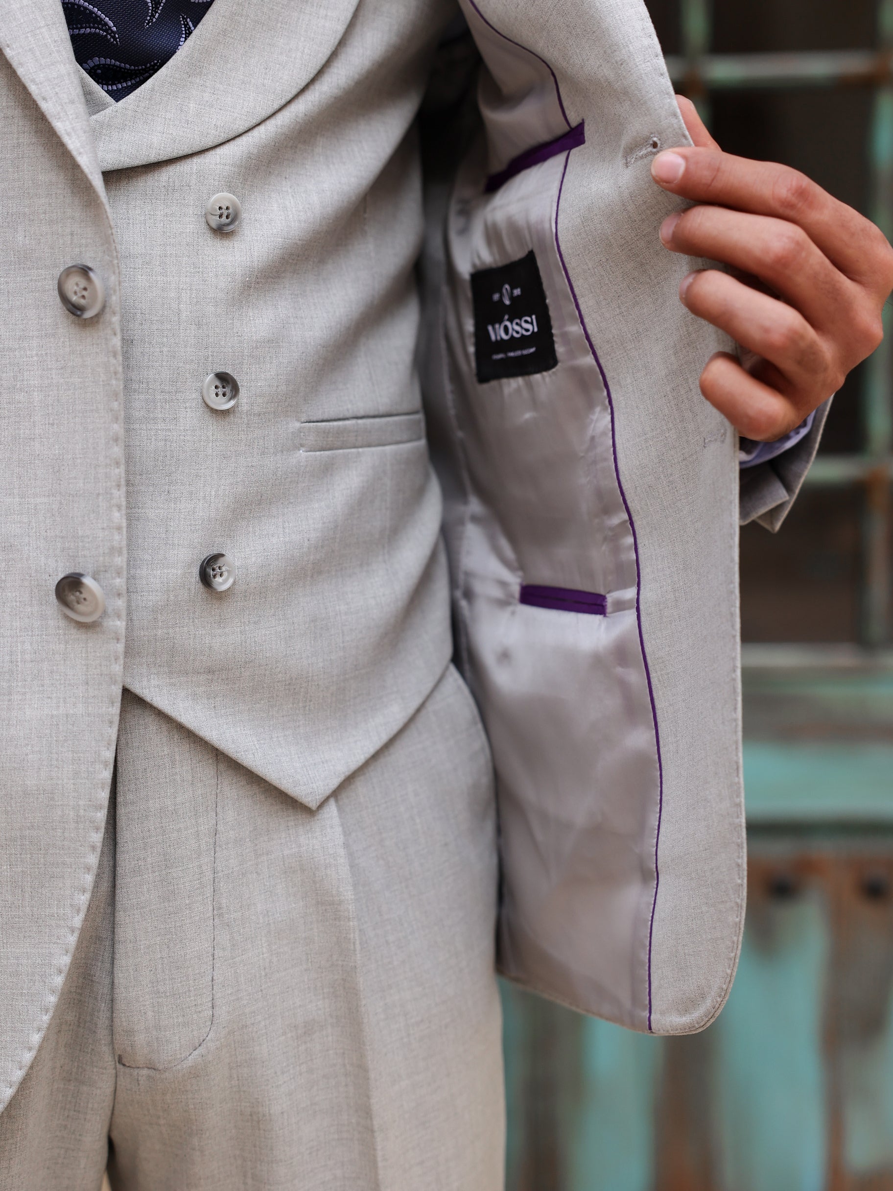 Grey Modern-Fit Suit 3-Piece