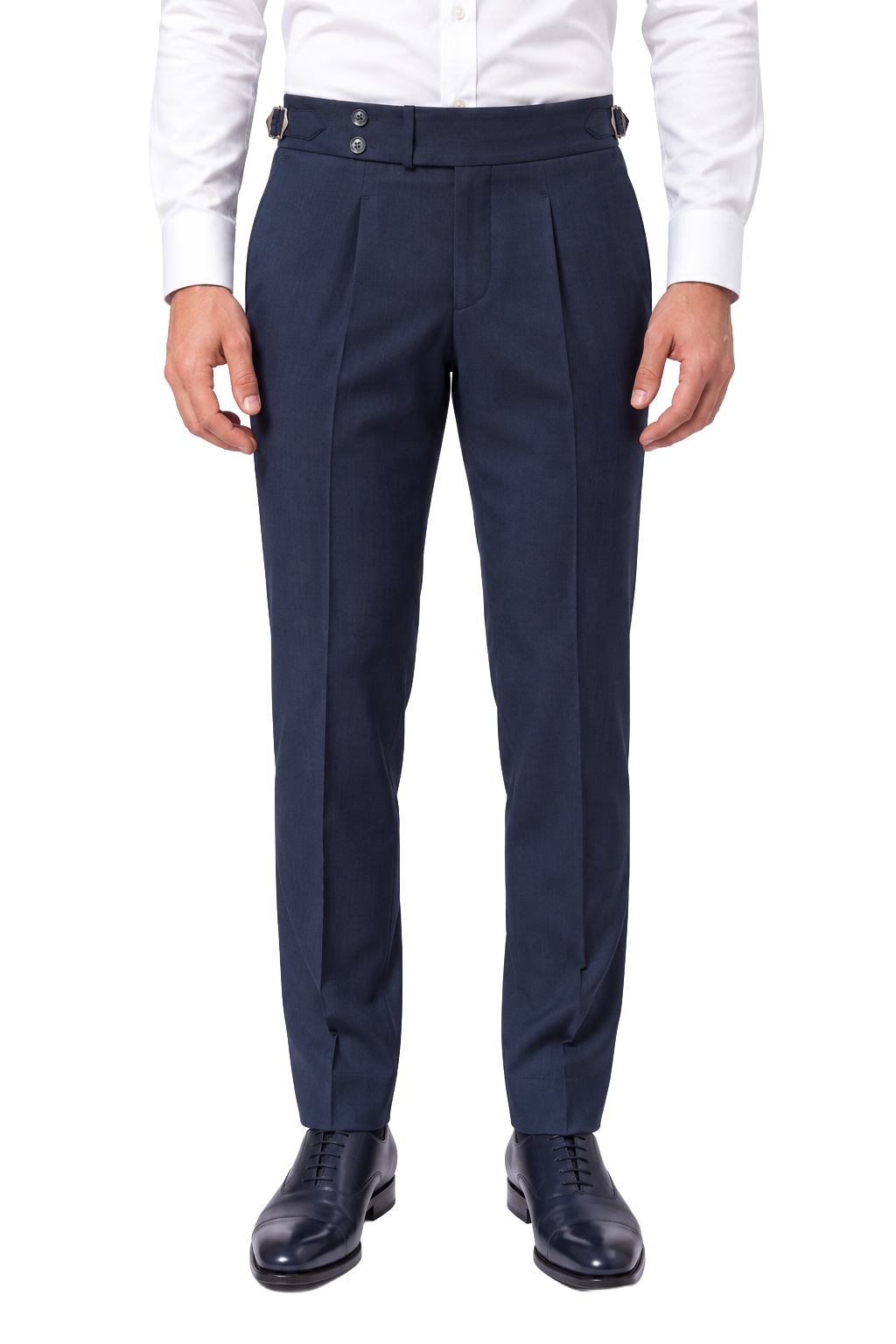 Navy High Waist Slim-Fit Pants