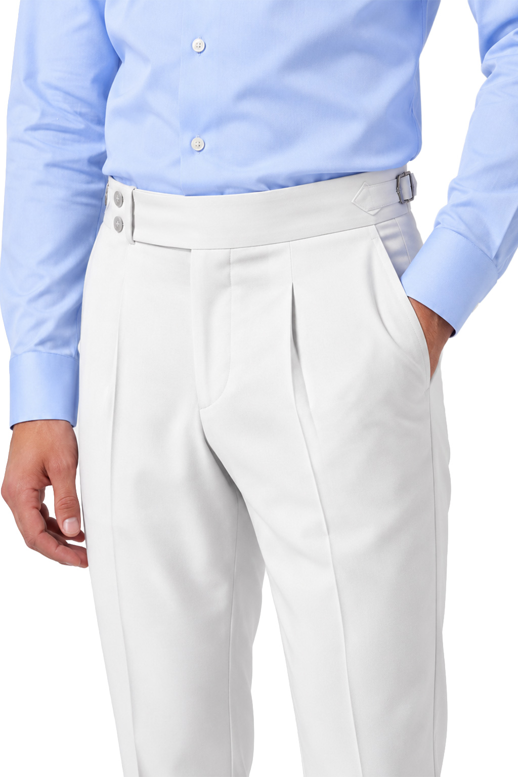 White High Waist Slim-Fit Pants