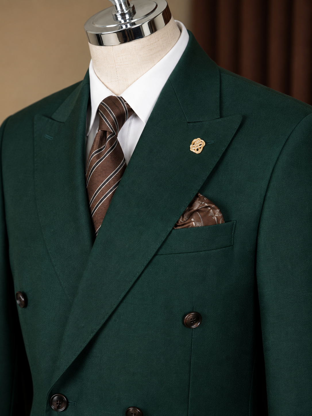Green Double Breasted Suit 2-Piece