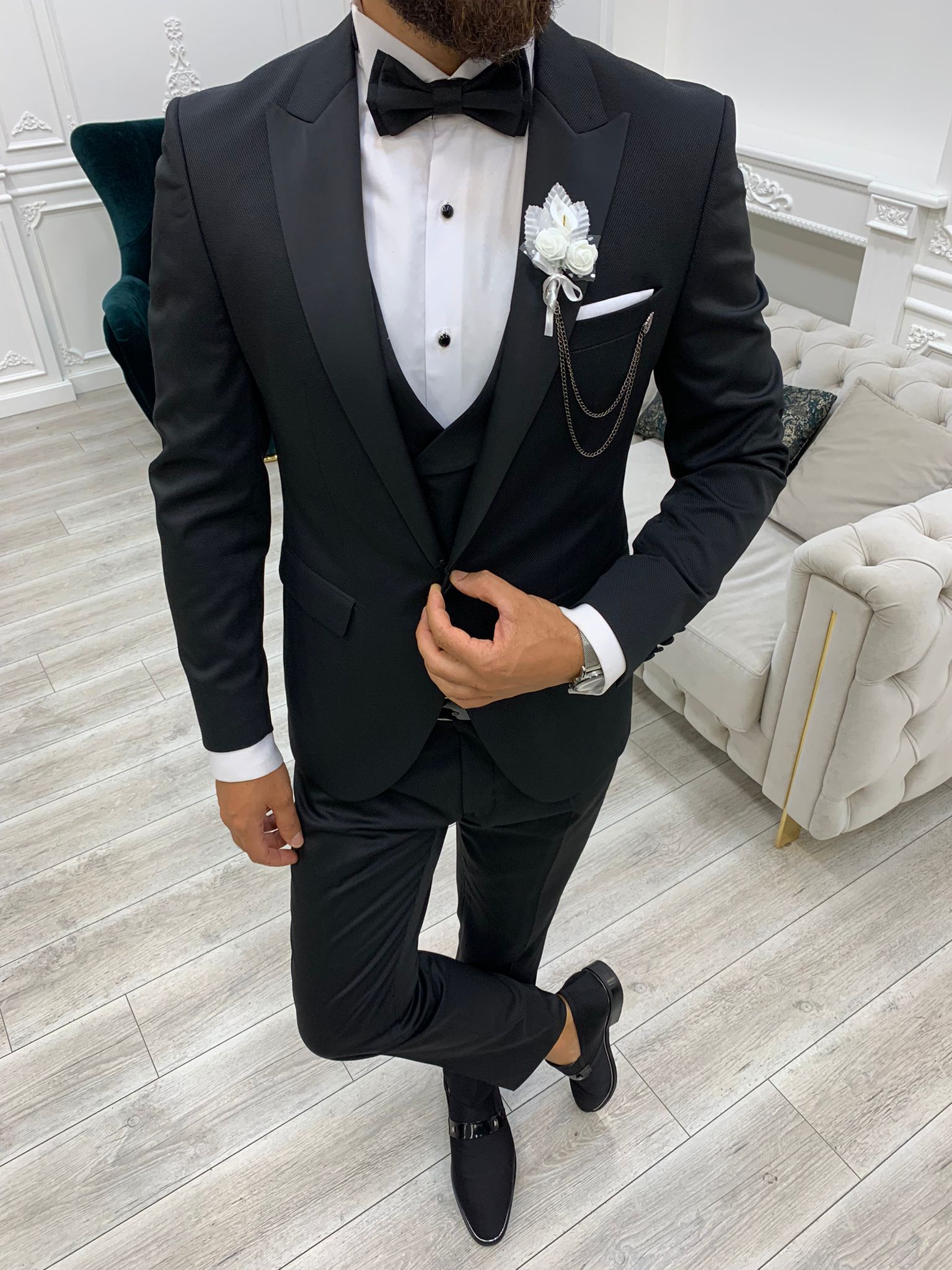 Black Slim-Fit Tuxedo 3-Piece