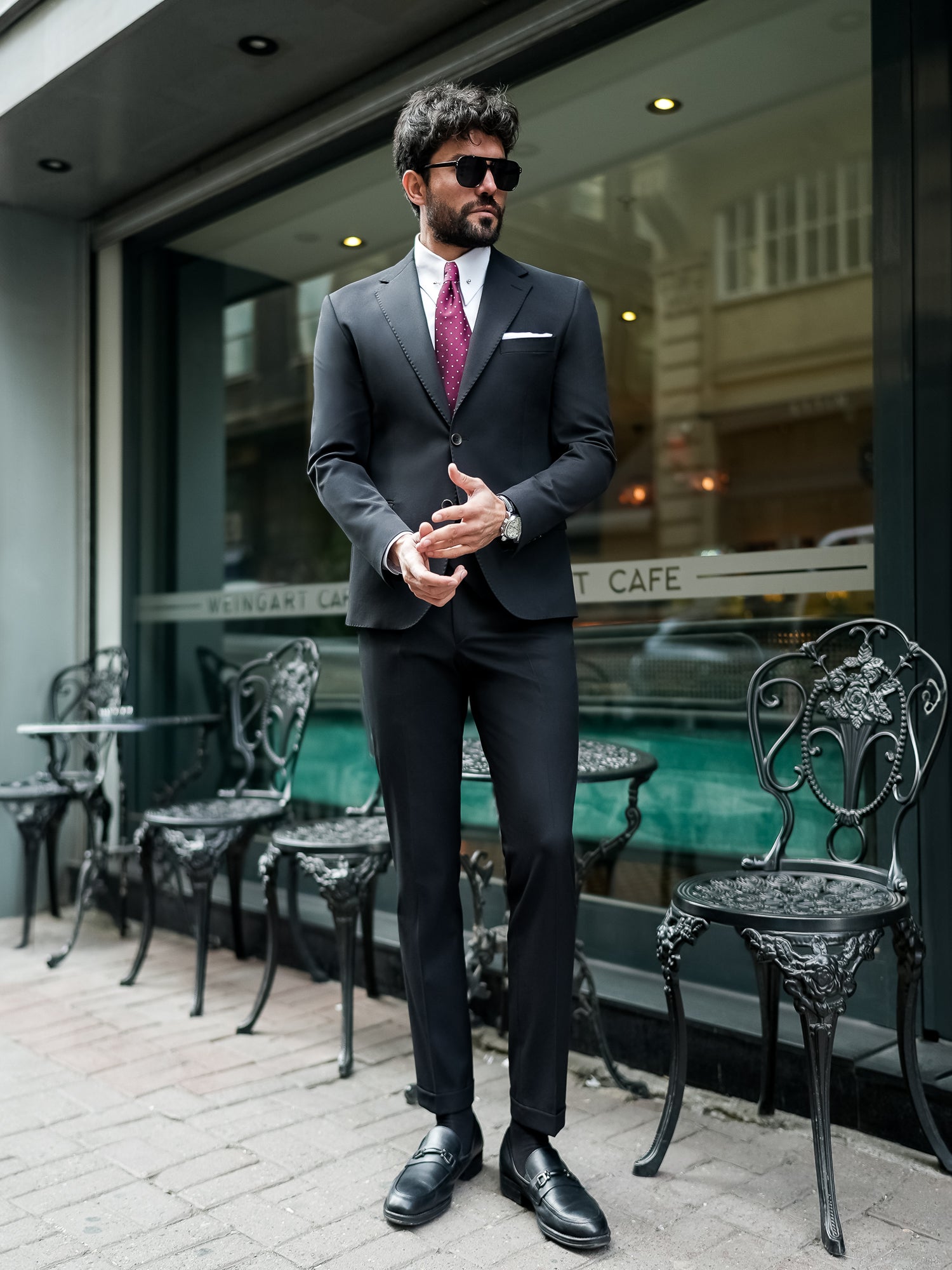 Black Slim-Fit Suit 3-Piece