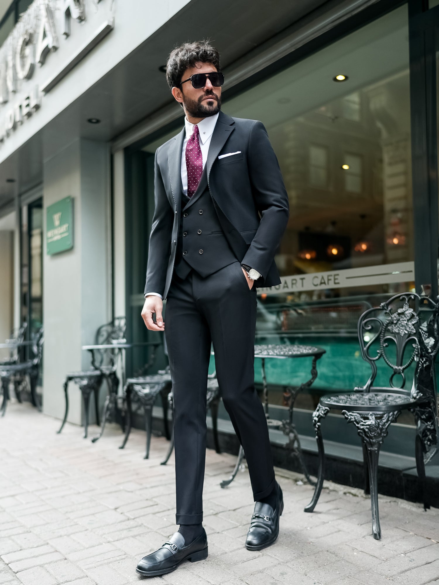 Black Slim-Fit Suit 3-Piece