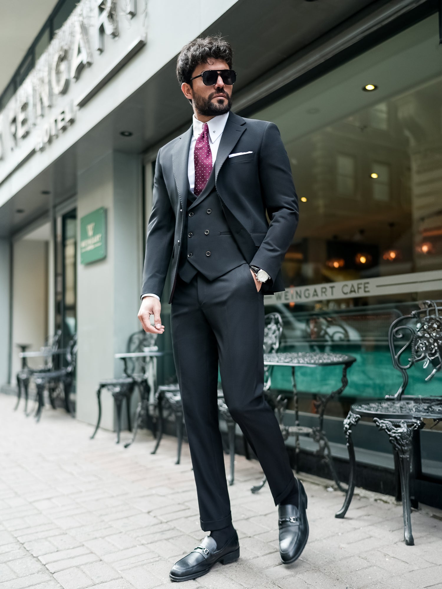 Black Slim-Fit Suit 3-Piece
