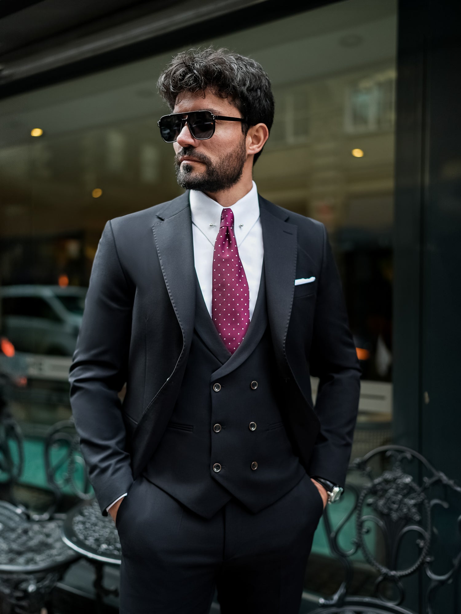 Black Slim-Fit Suit 3-Piece