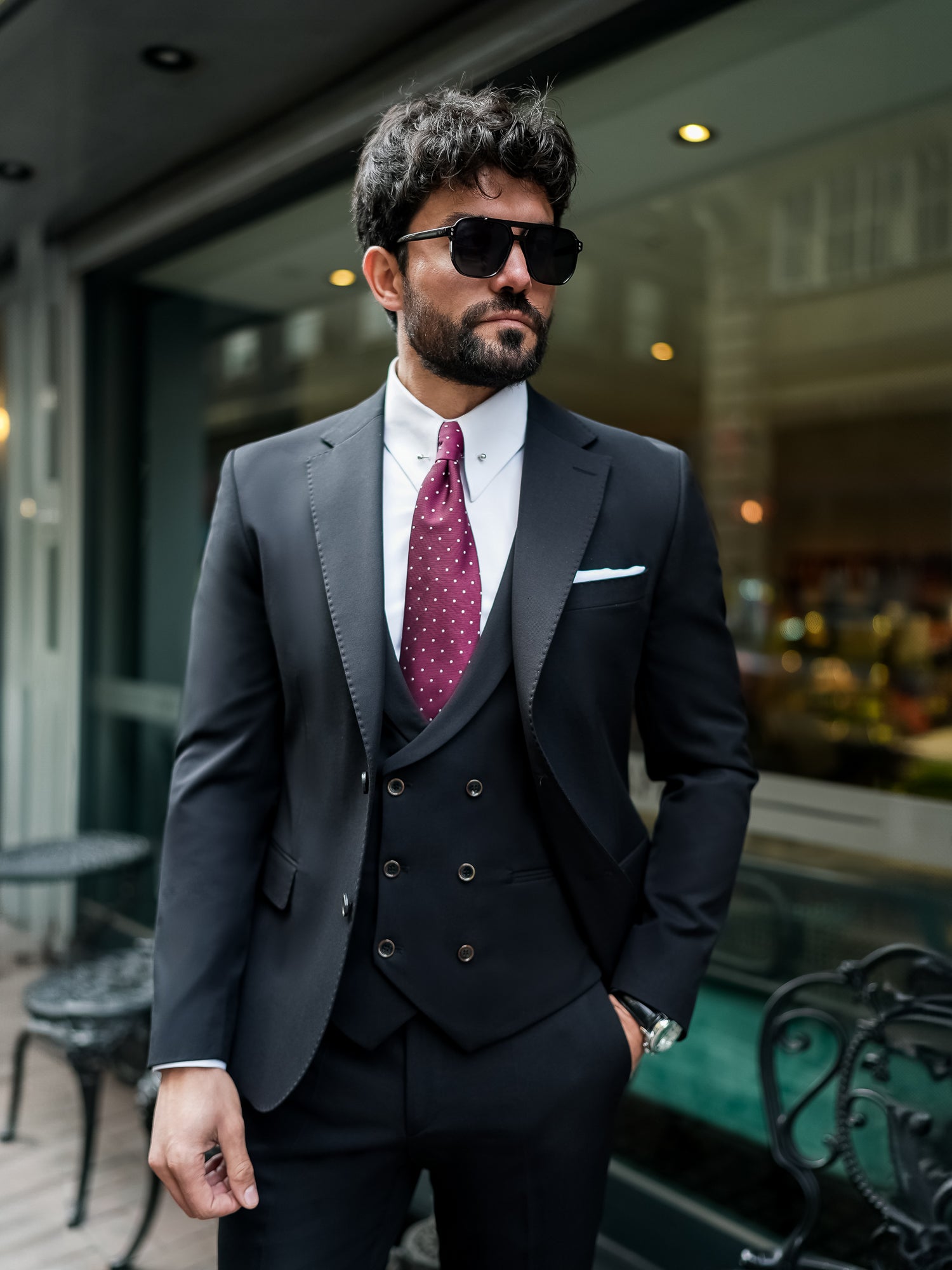 Black Slim-Fit Suit 3-Piece