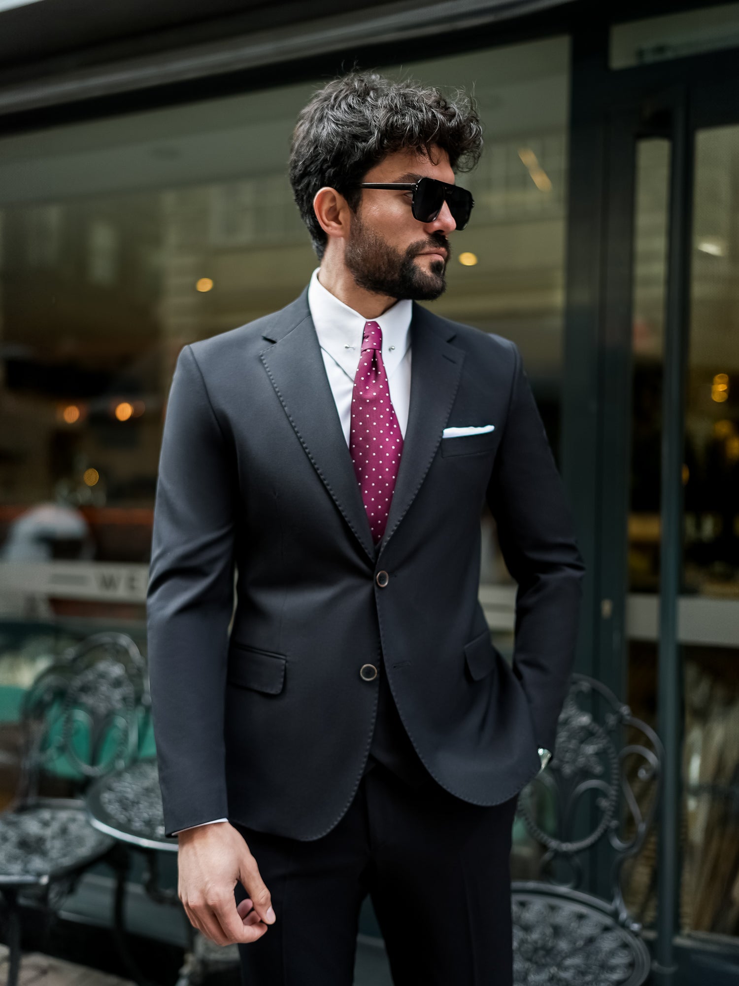 Black Slim-Fit Suit 3-Piece
