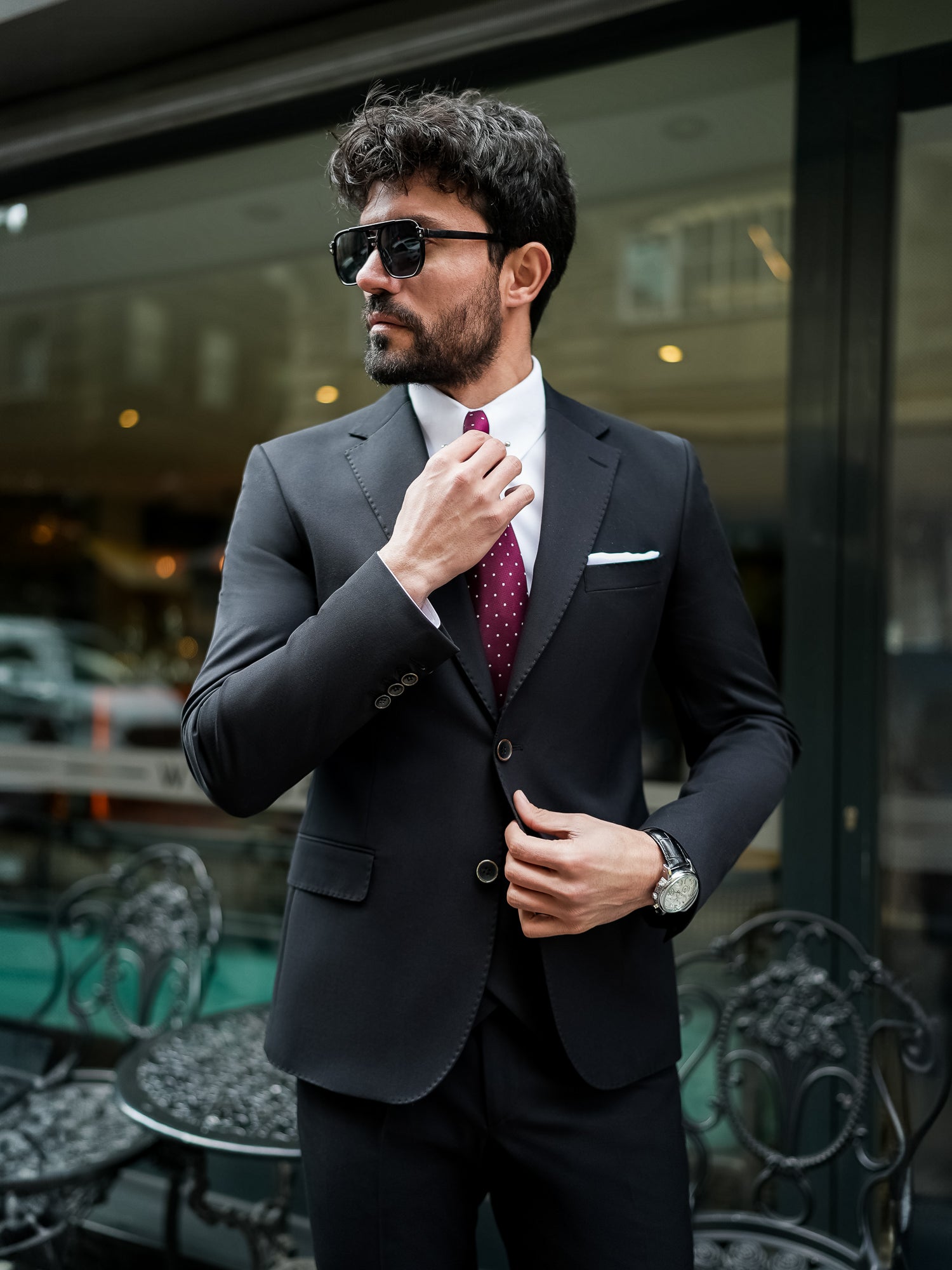 Black Slim-Fit Suit 3-Piece