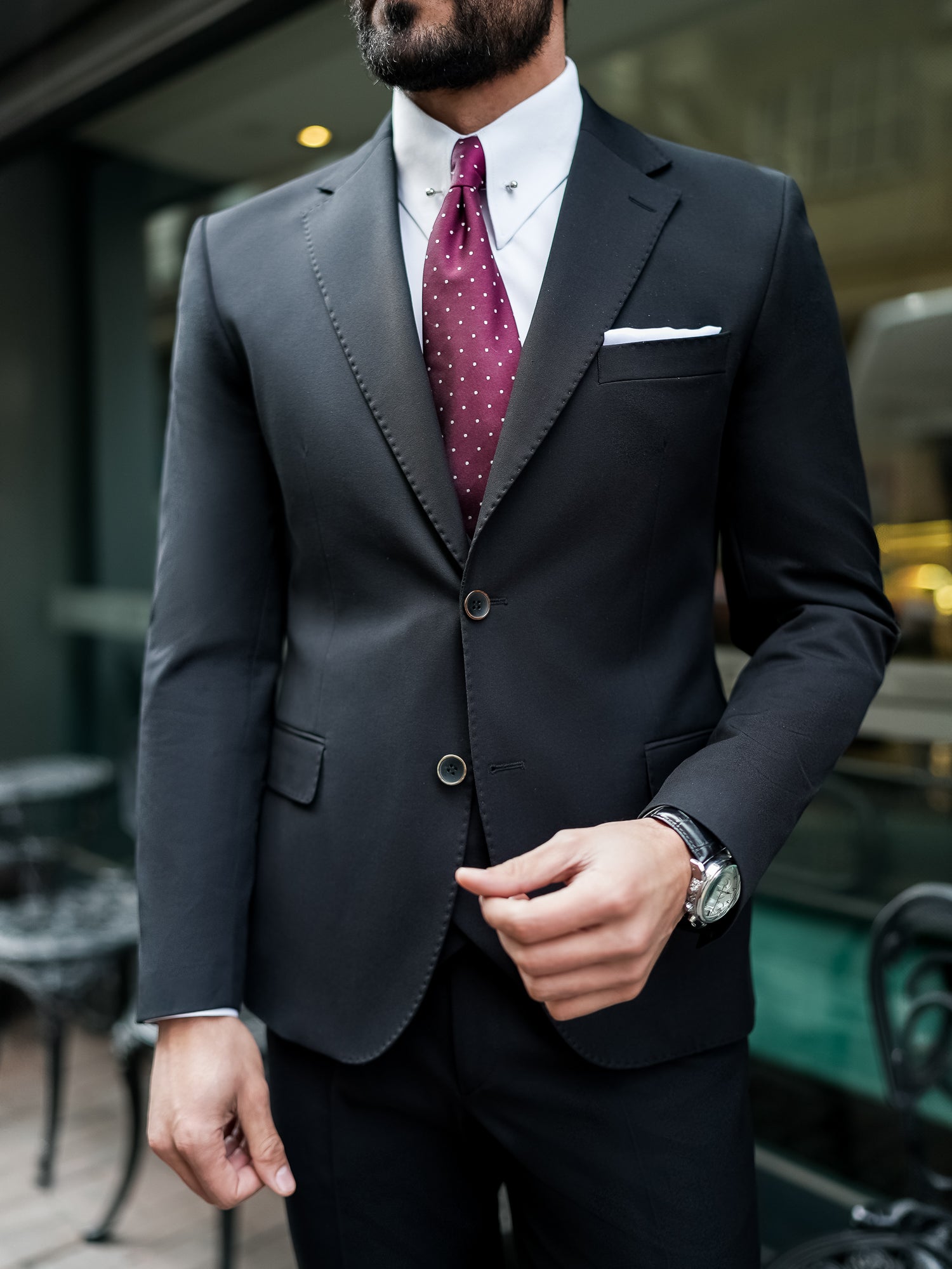 Black Slim-Fit Suit 3-Piece