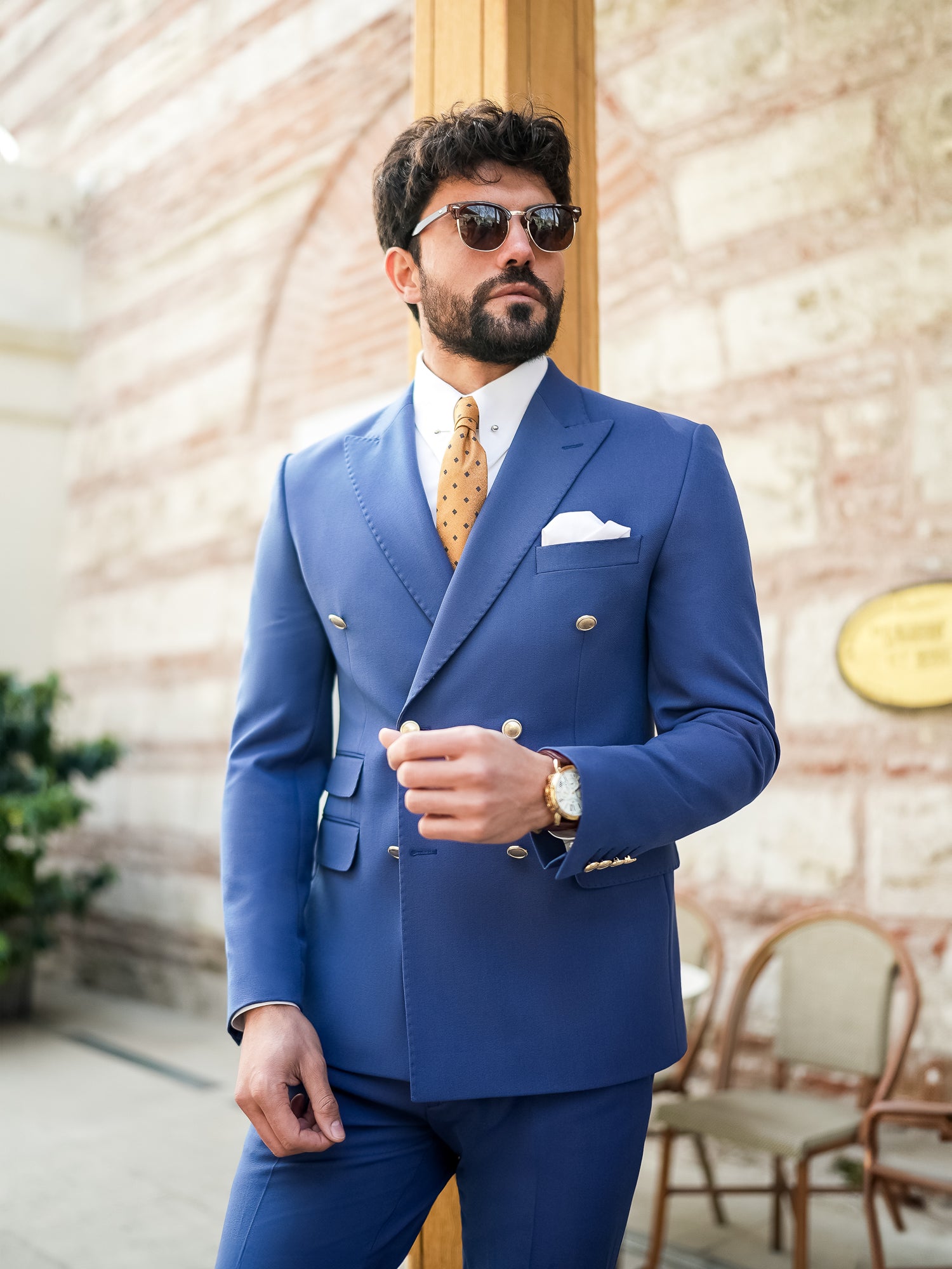 Navy Double Breasted Suit 2-Piece