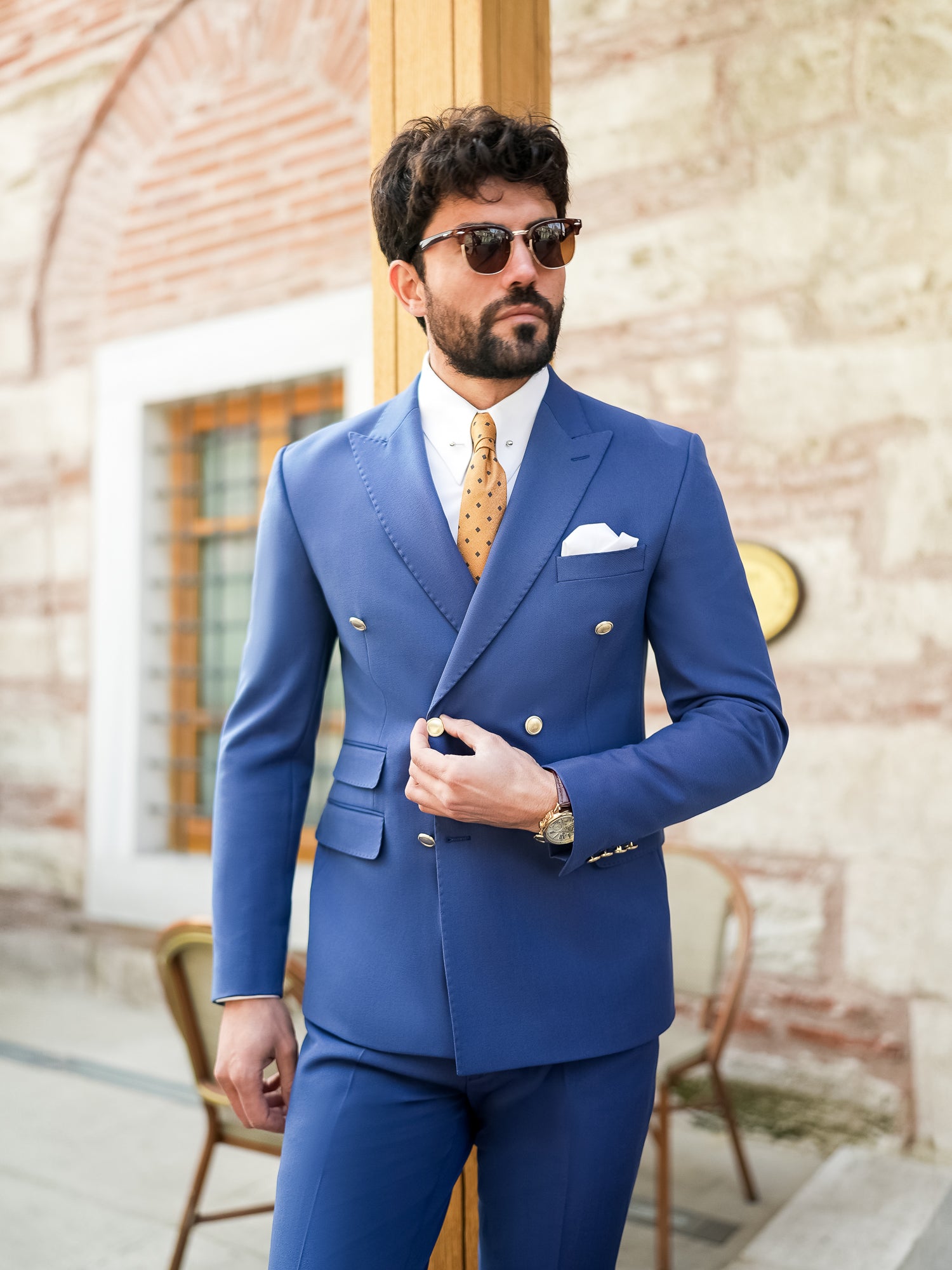 Navy Double Breasted Suit 2-Piece