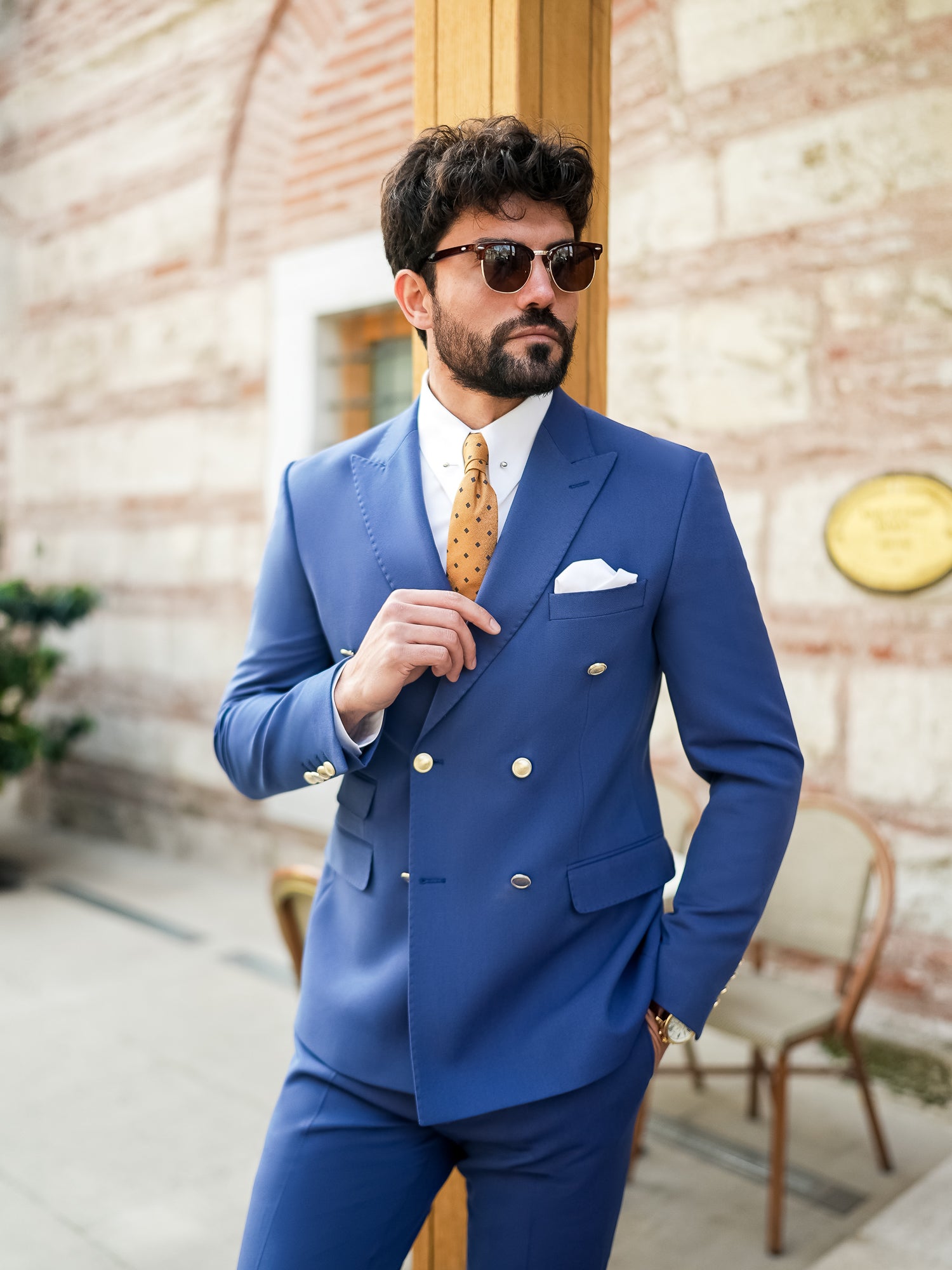 Navy Double Breasted Suit 2-Piece