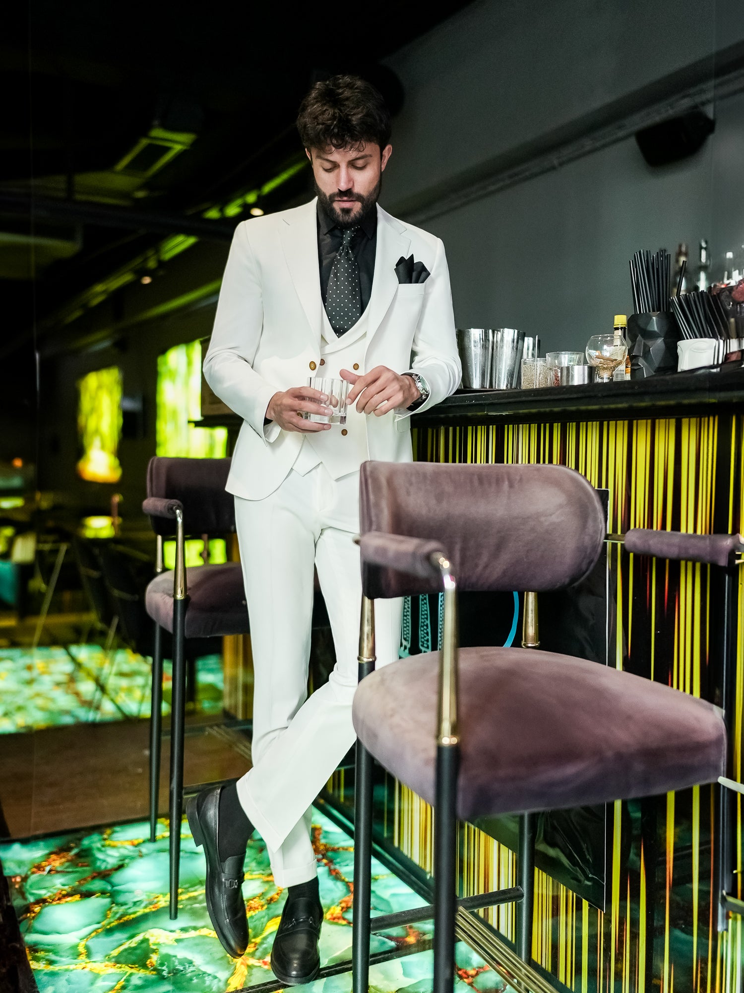 White Slim-Fit Suit 3-Piece