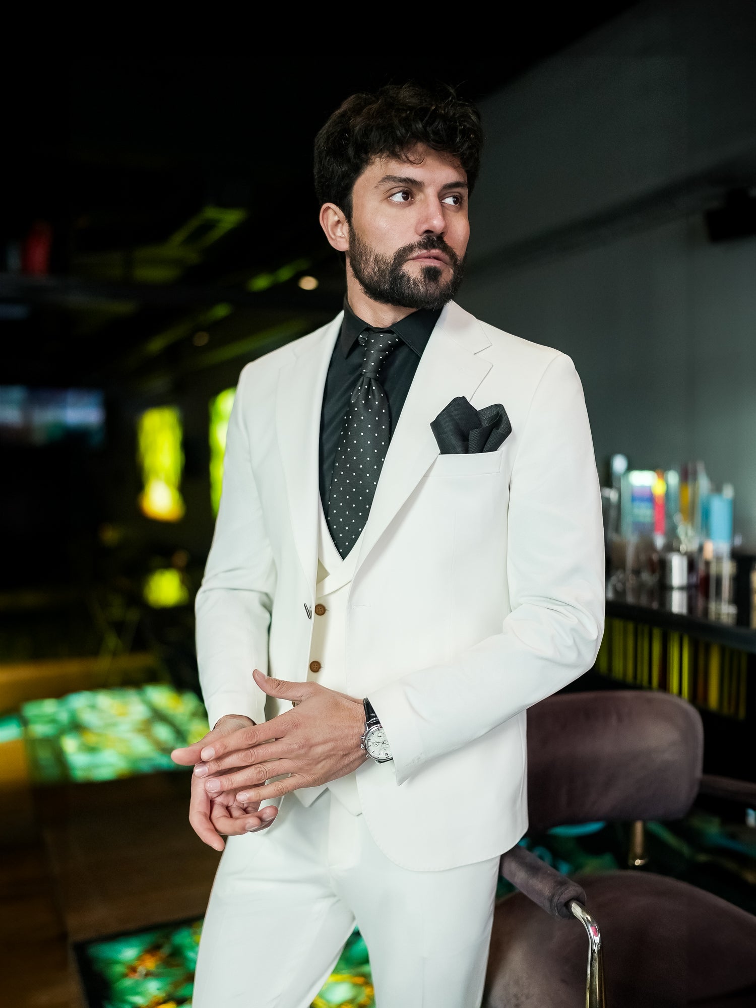 White Slim-Fit Suit 3-Piece