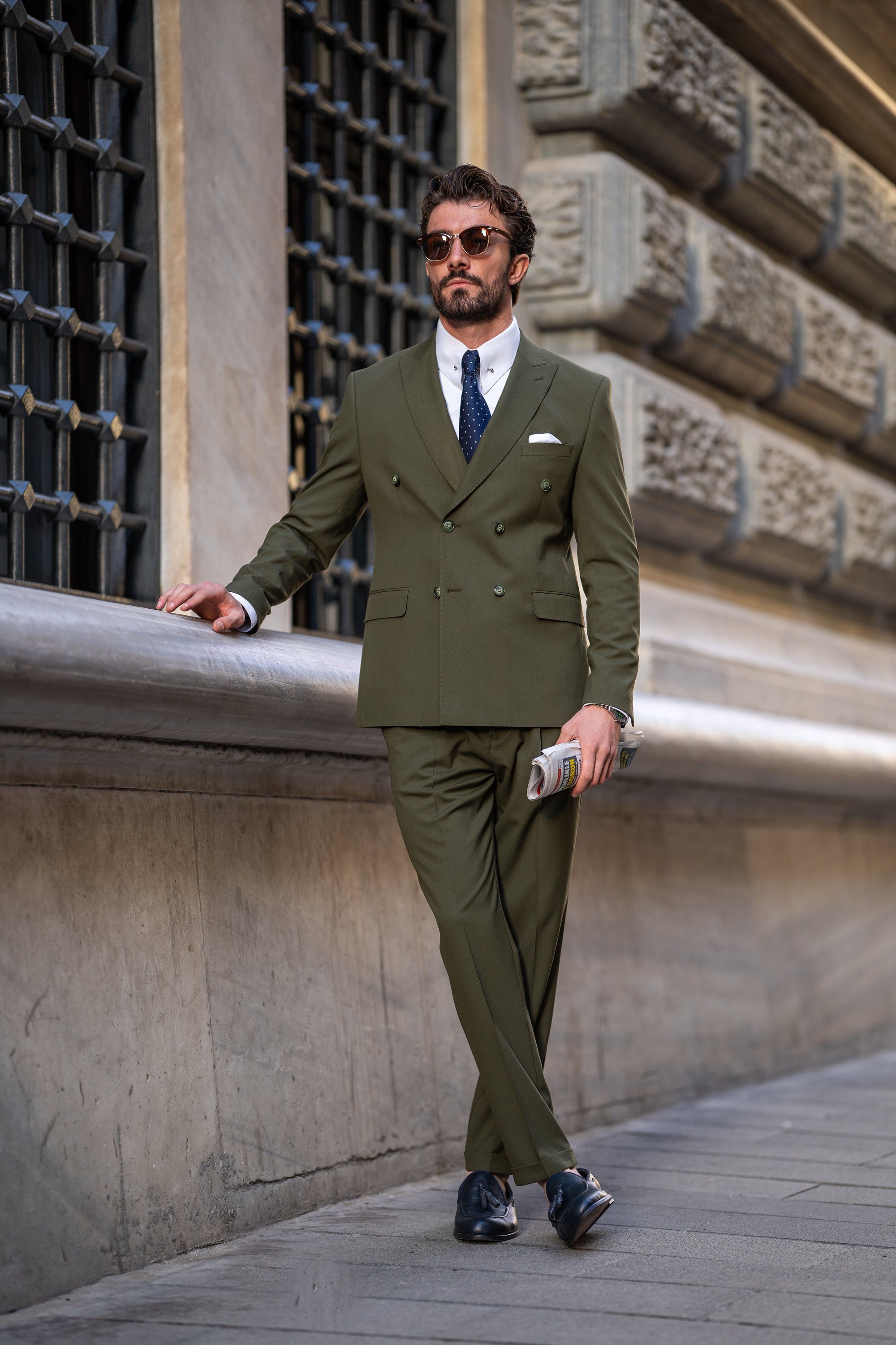 Khaki Double Breasted Suit 2-Piece