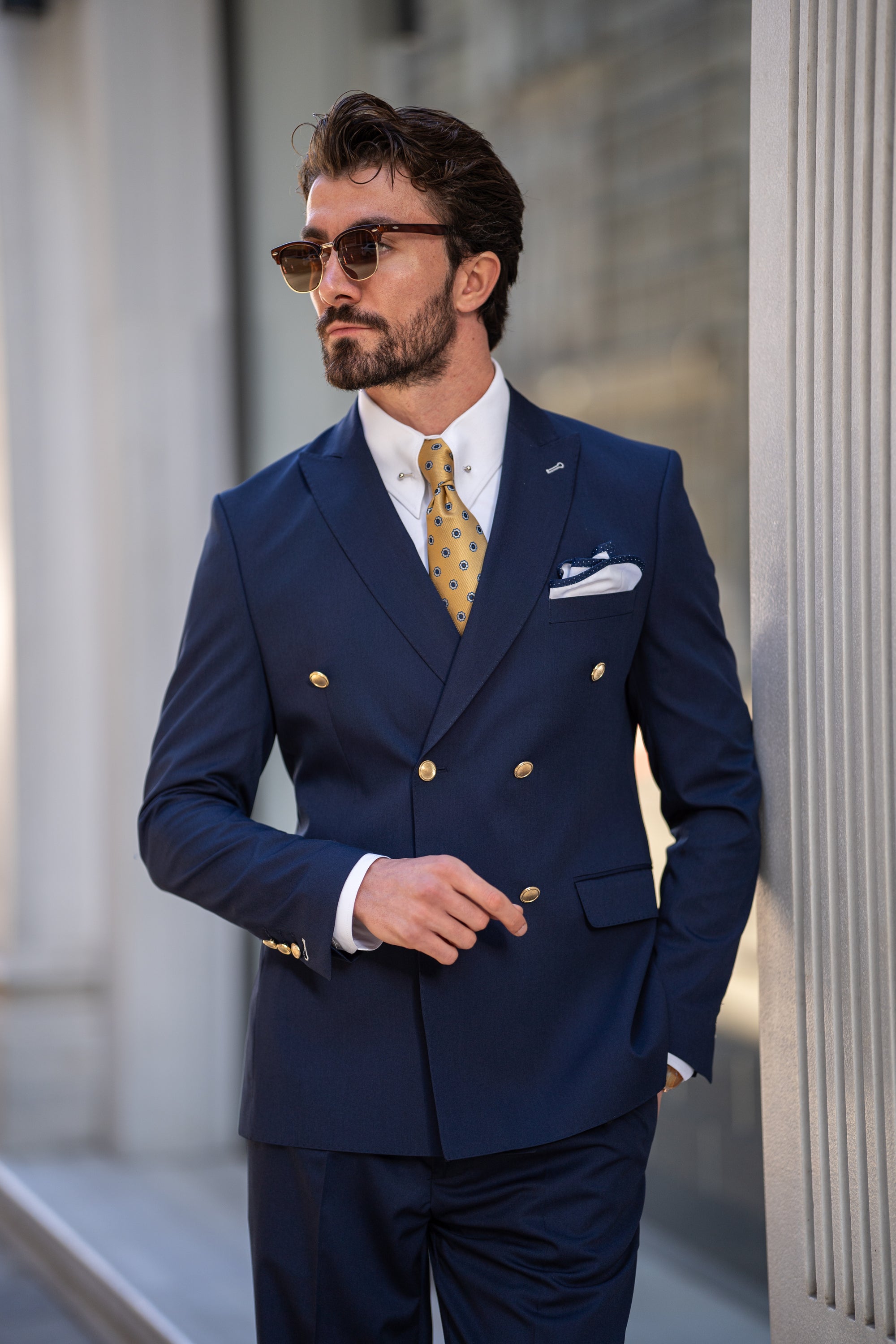 Navy Double Breasted Suit 2-Piece