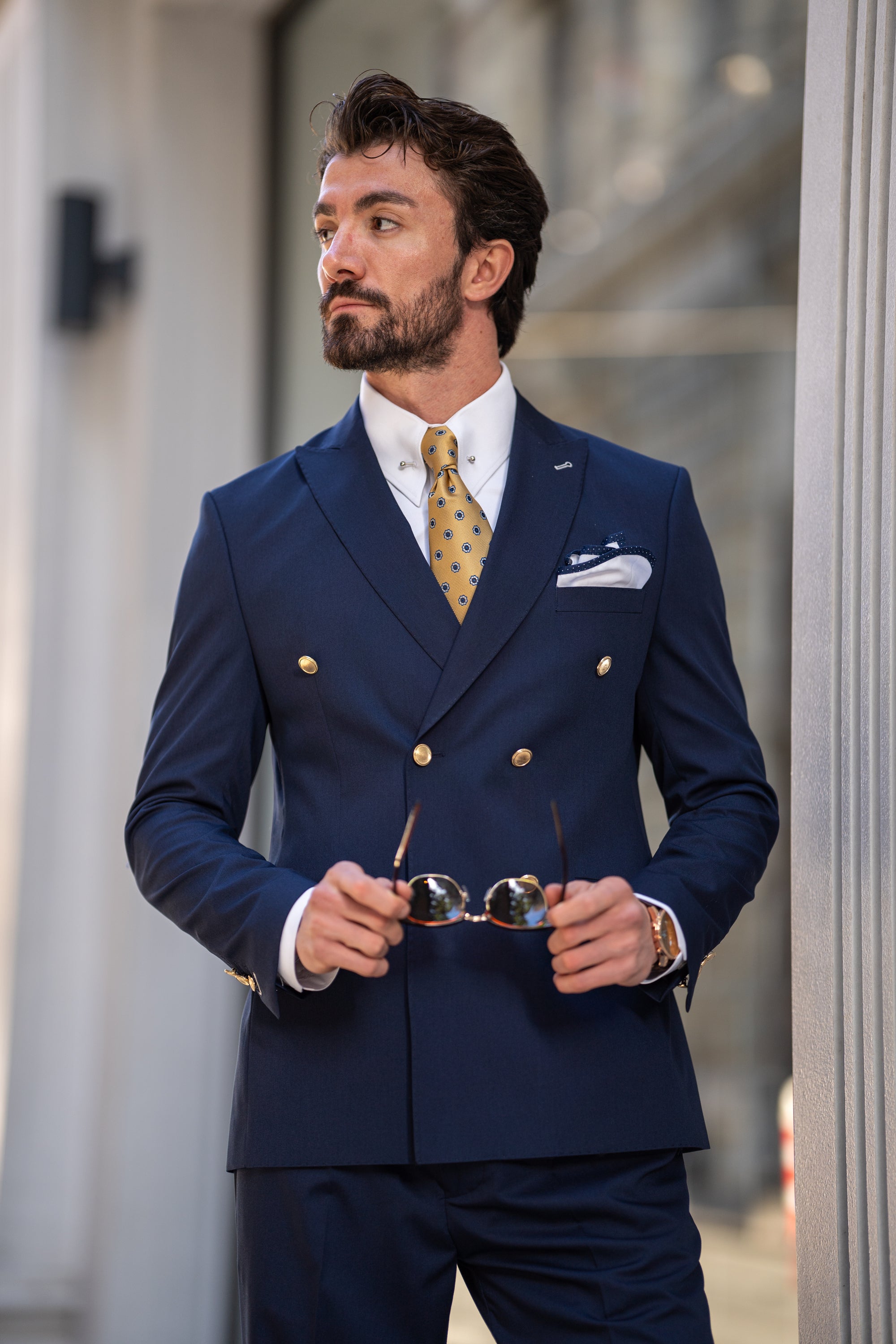 Navy Double Breasted Suit 2-Piece