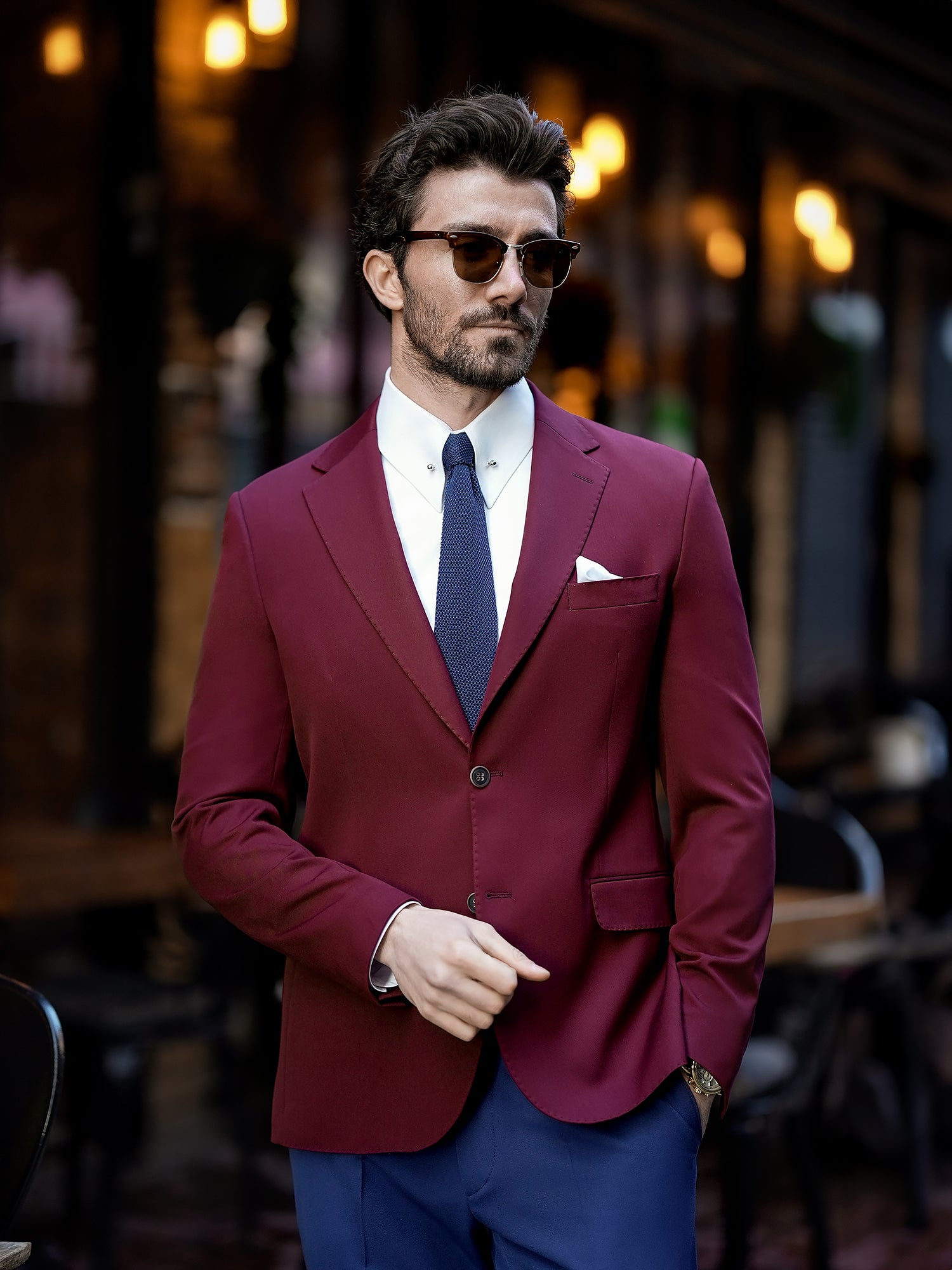 Bordeaux Single Breasted Blazer