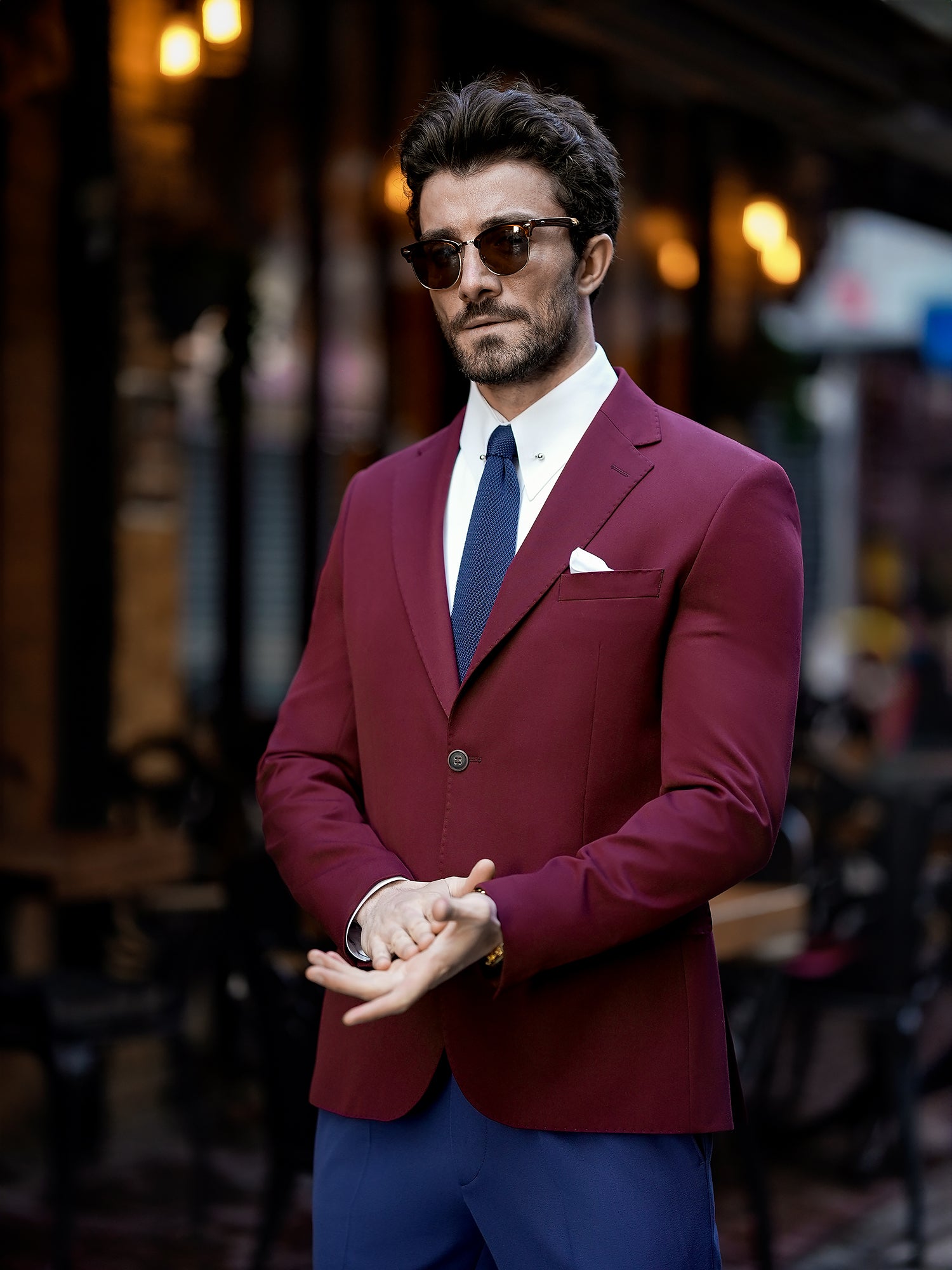 Bordeaux Single Breasted Blazer