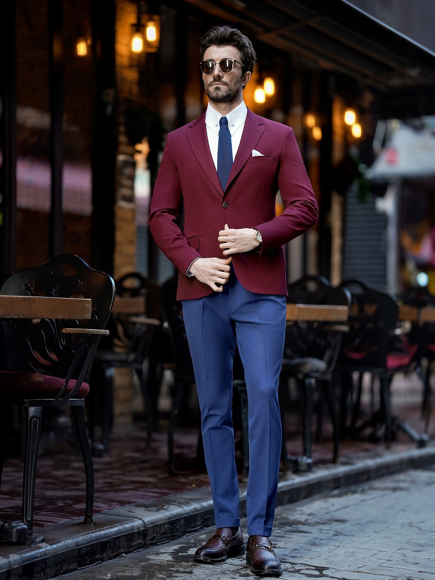 Bordeaux Single Breasted Blazer