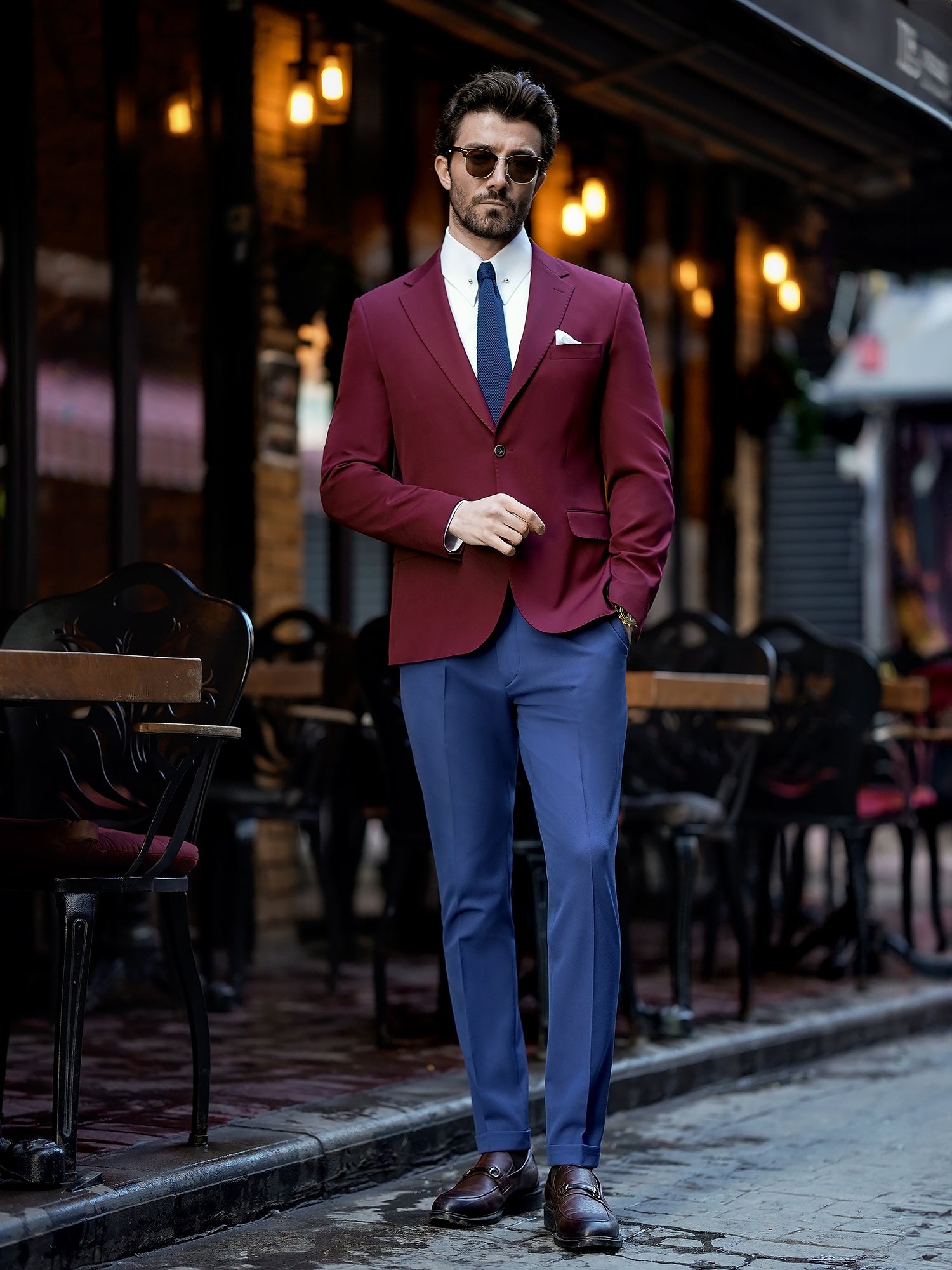 Bordeaux Single Breasted Blazer