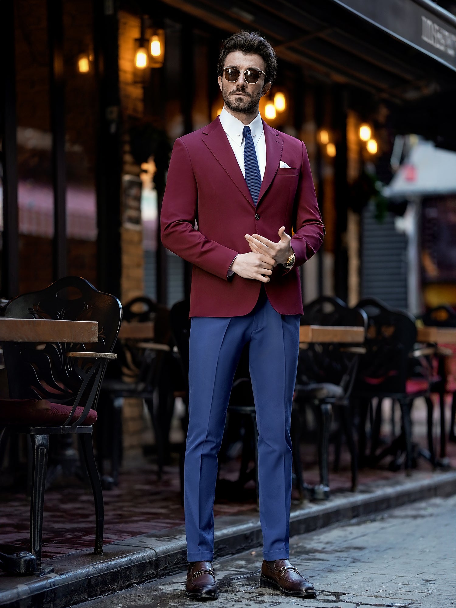 Bordeaux Single Breasted Blazer