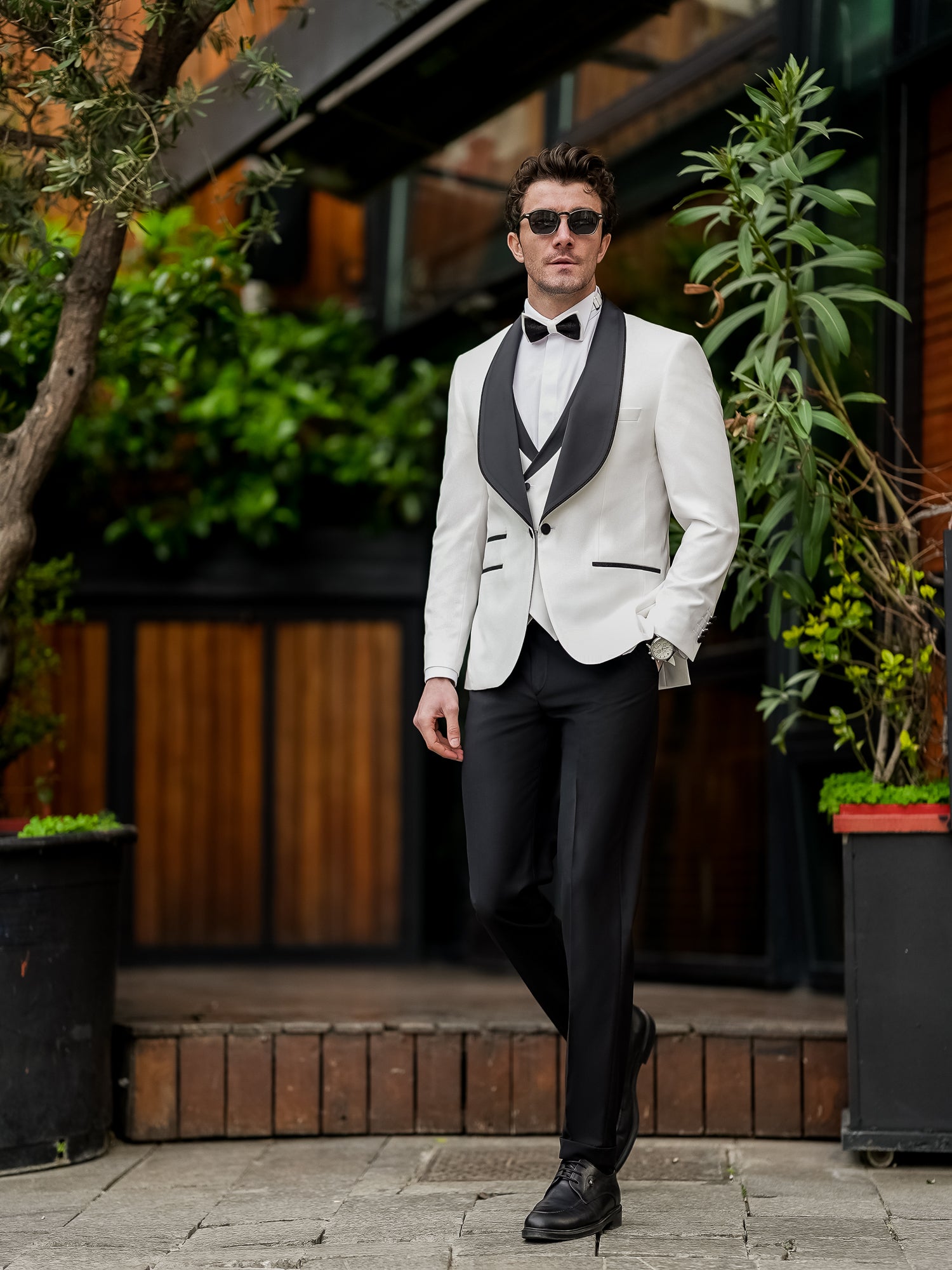 White Slim-Fit Tuxedo 3-Piece