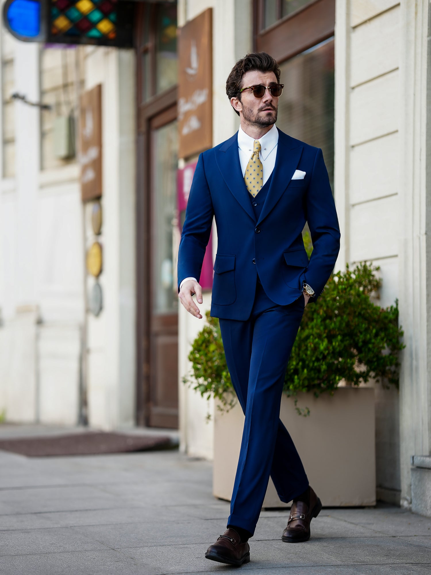 Navy Slim-Fit Suit 3-Piece