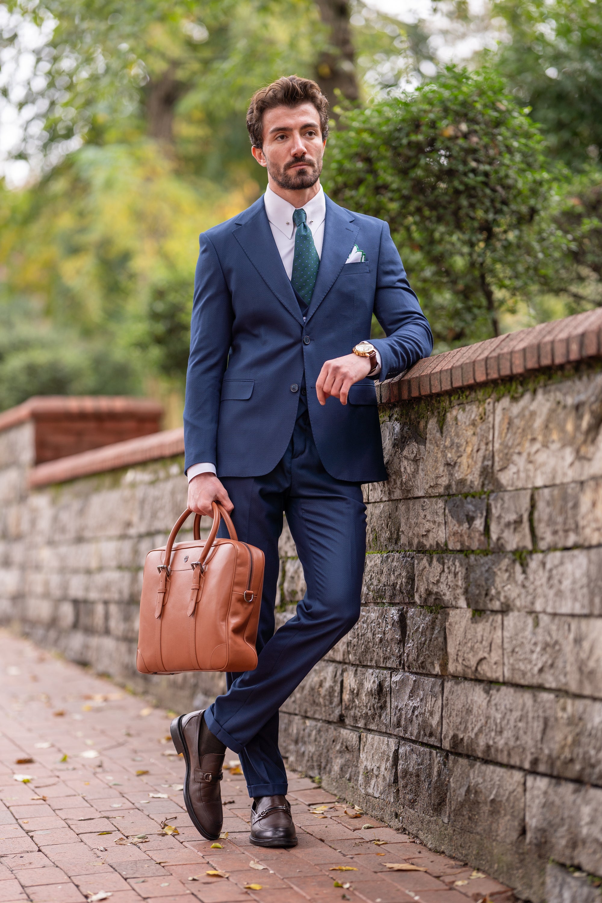Blue Slim-Fit Suit 3-Piece
