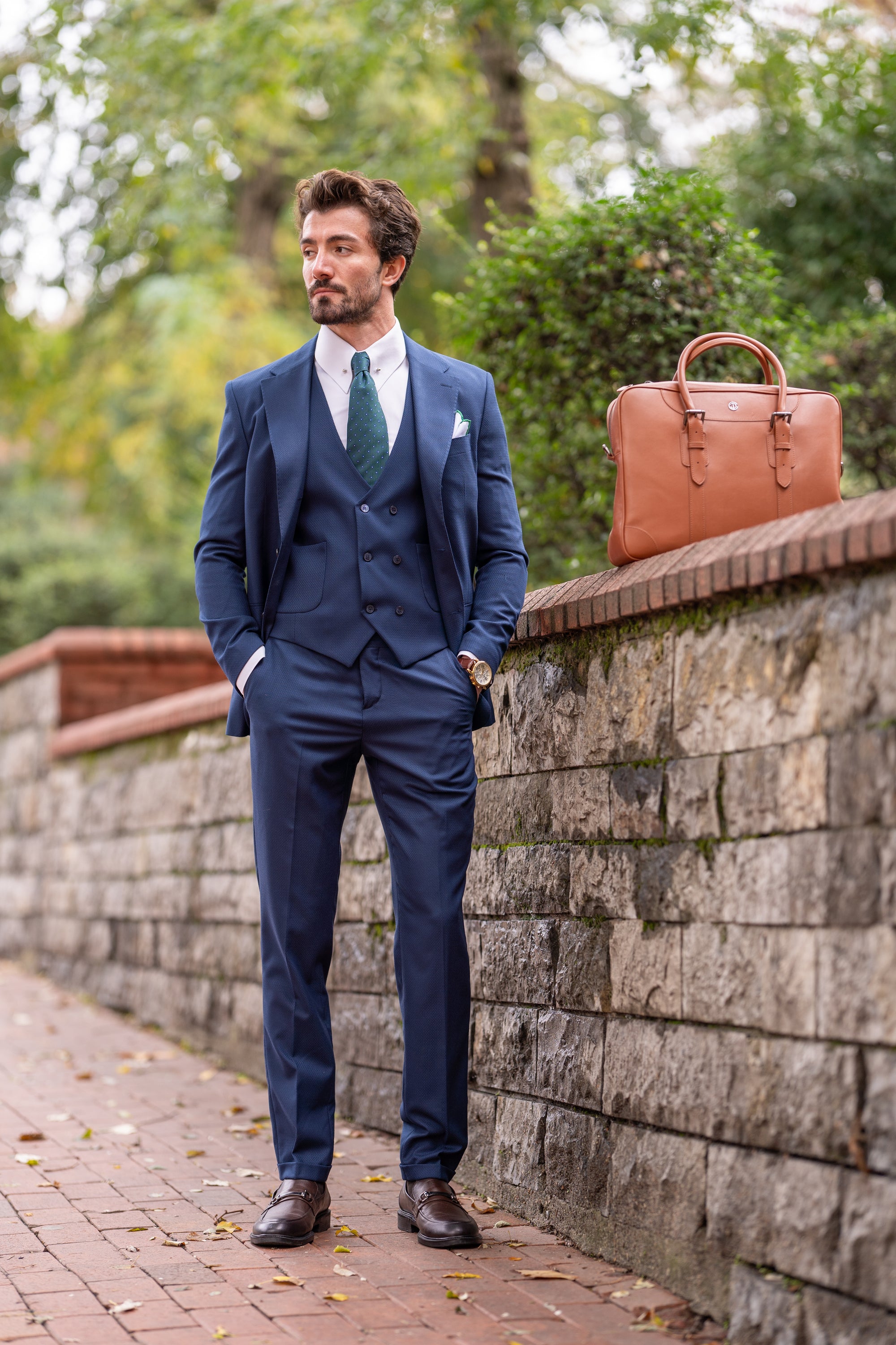 Blue Slim-Fit Suit 3-Piece