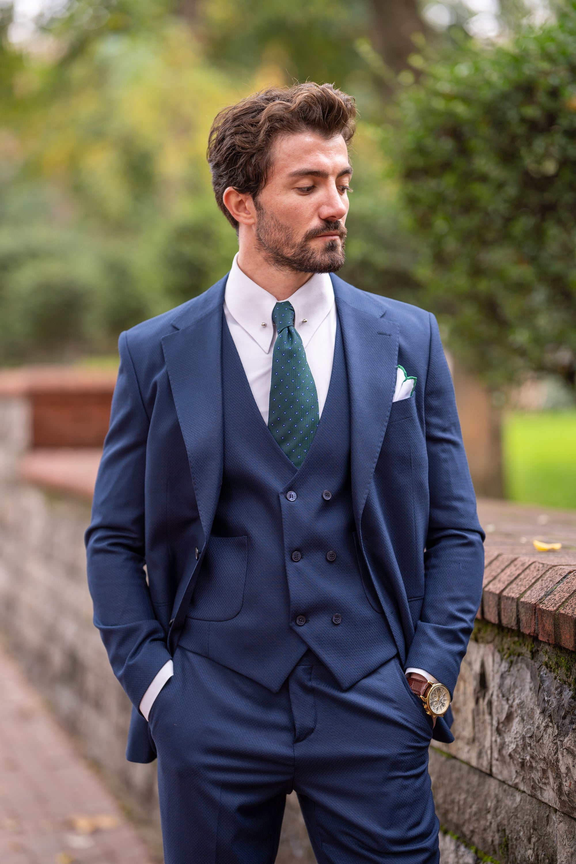 Blue Slim-Fit Suit 3-Piece