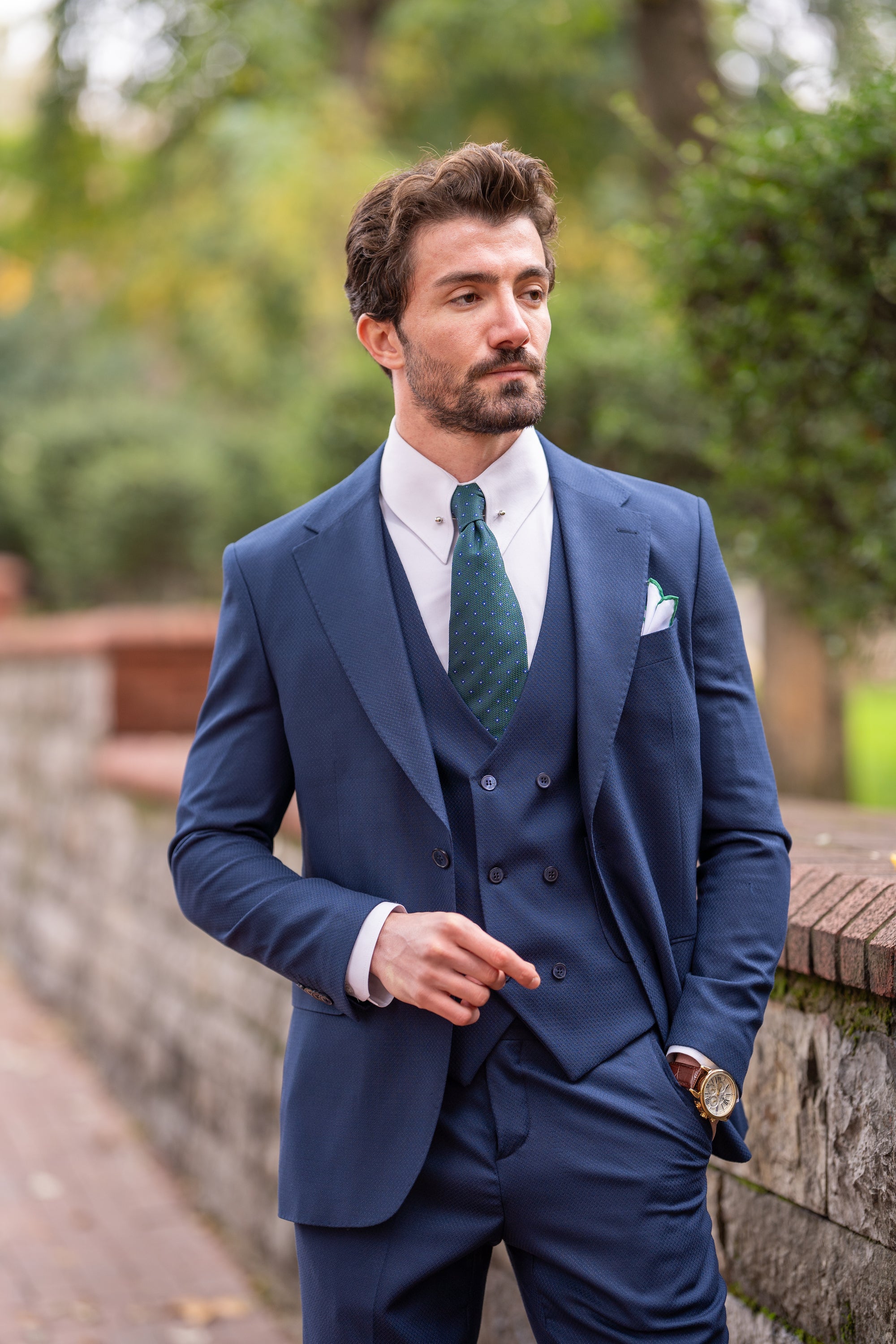 Blue Slim-Fit Suit 3-Piece