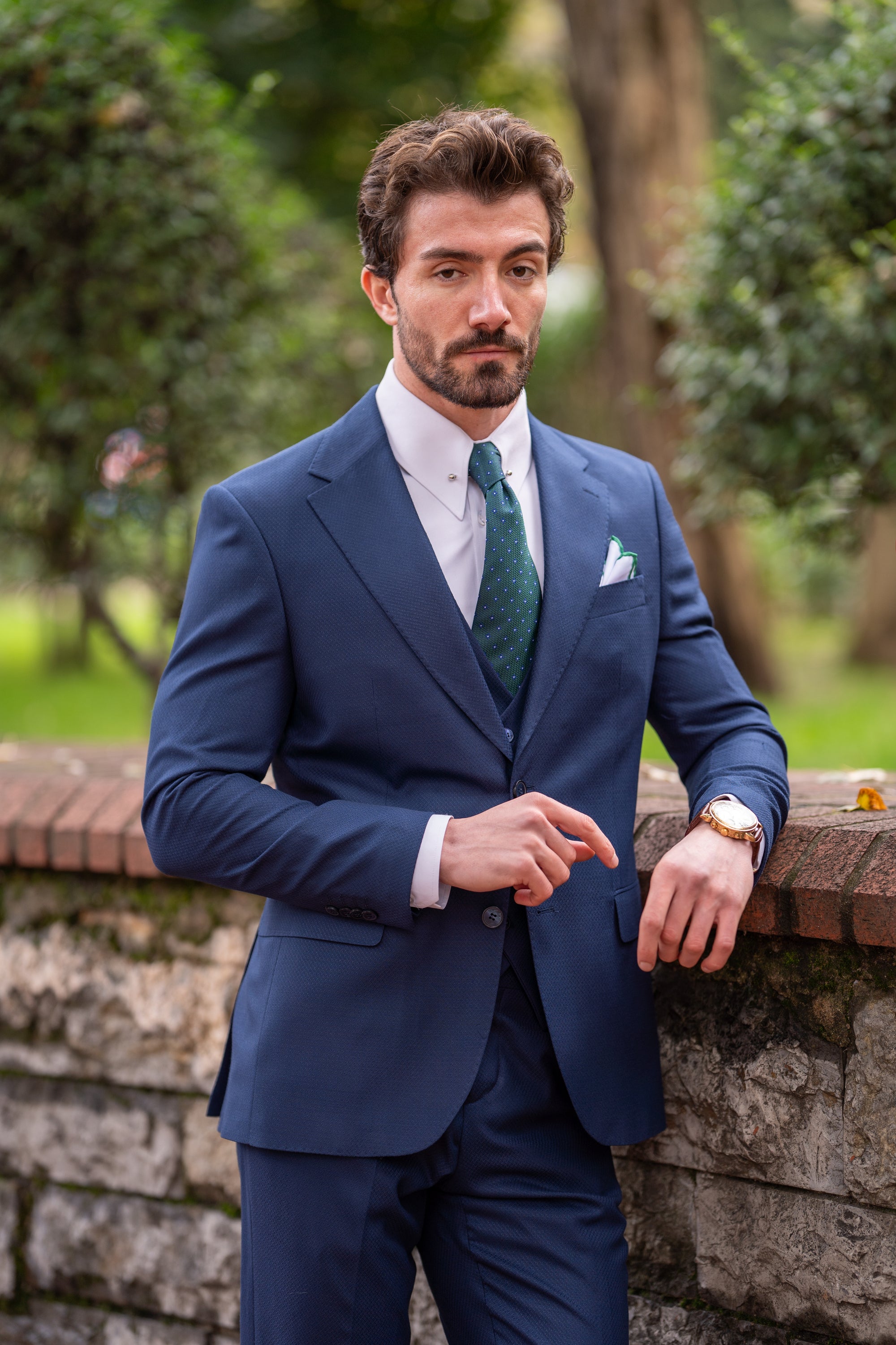 Blue Slim-Fit Suit 3-Piece