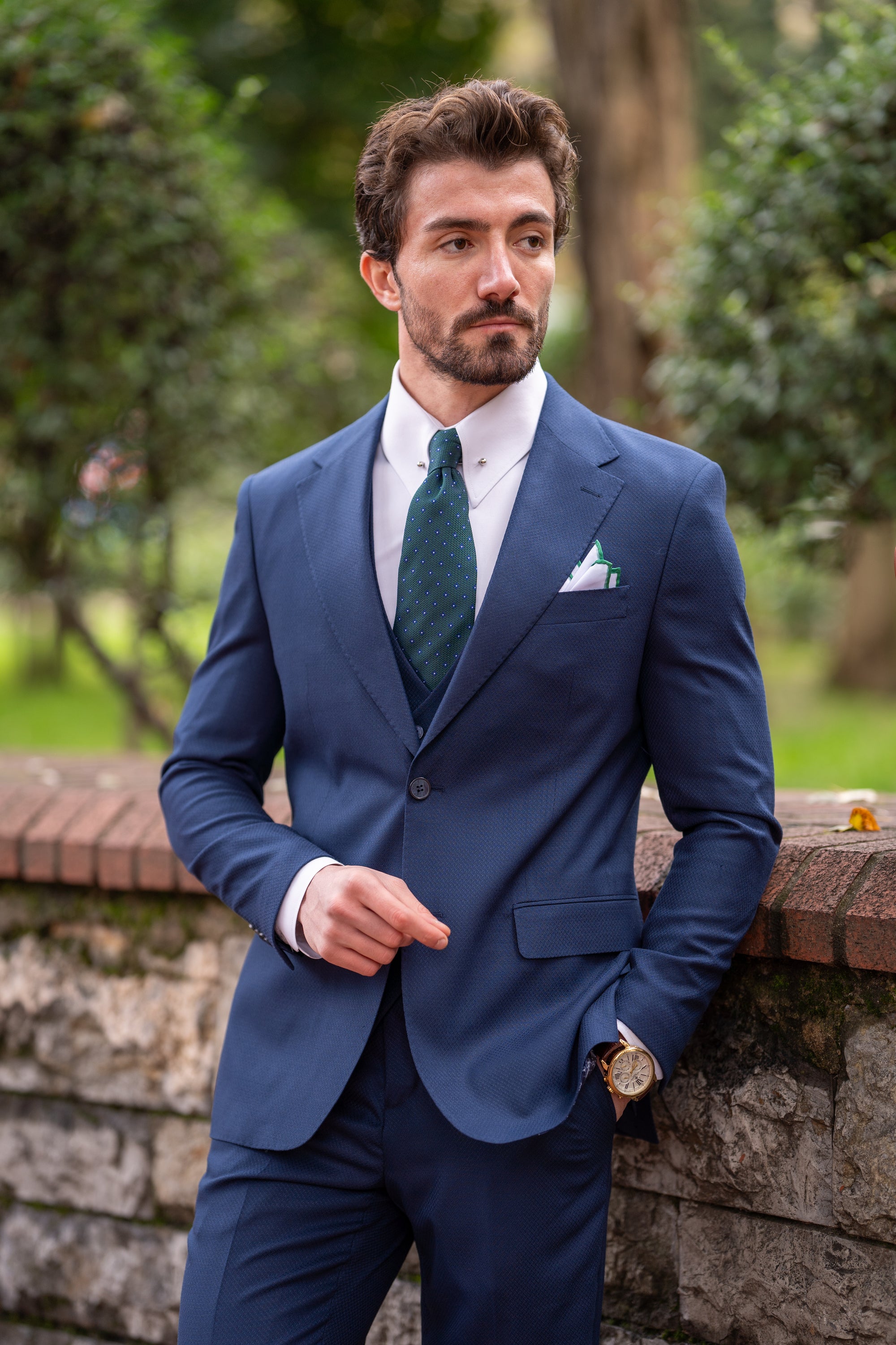Blue Slim-Fit Suit 3-Piece