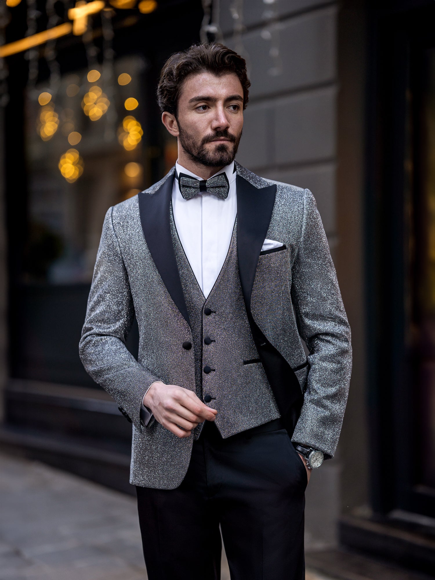 Grey Slim-Fit Tuxedo 3-Piece