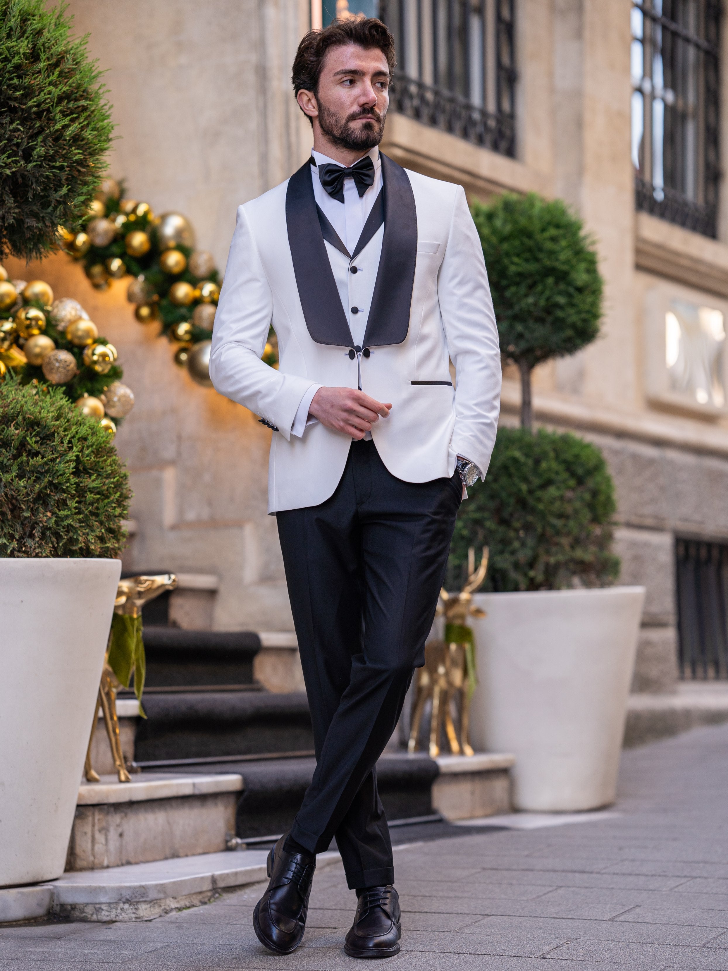 White Slim-Fit Tuxedo 3-Piece