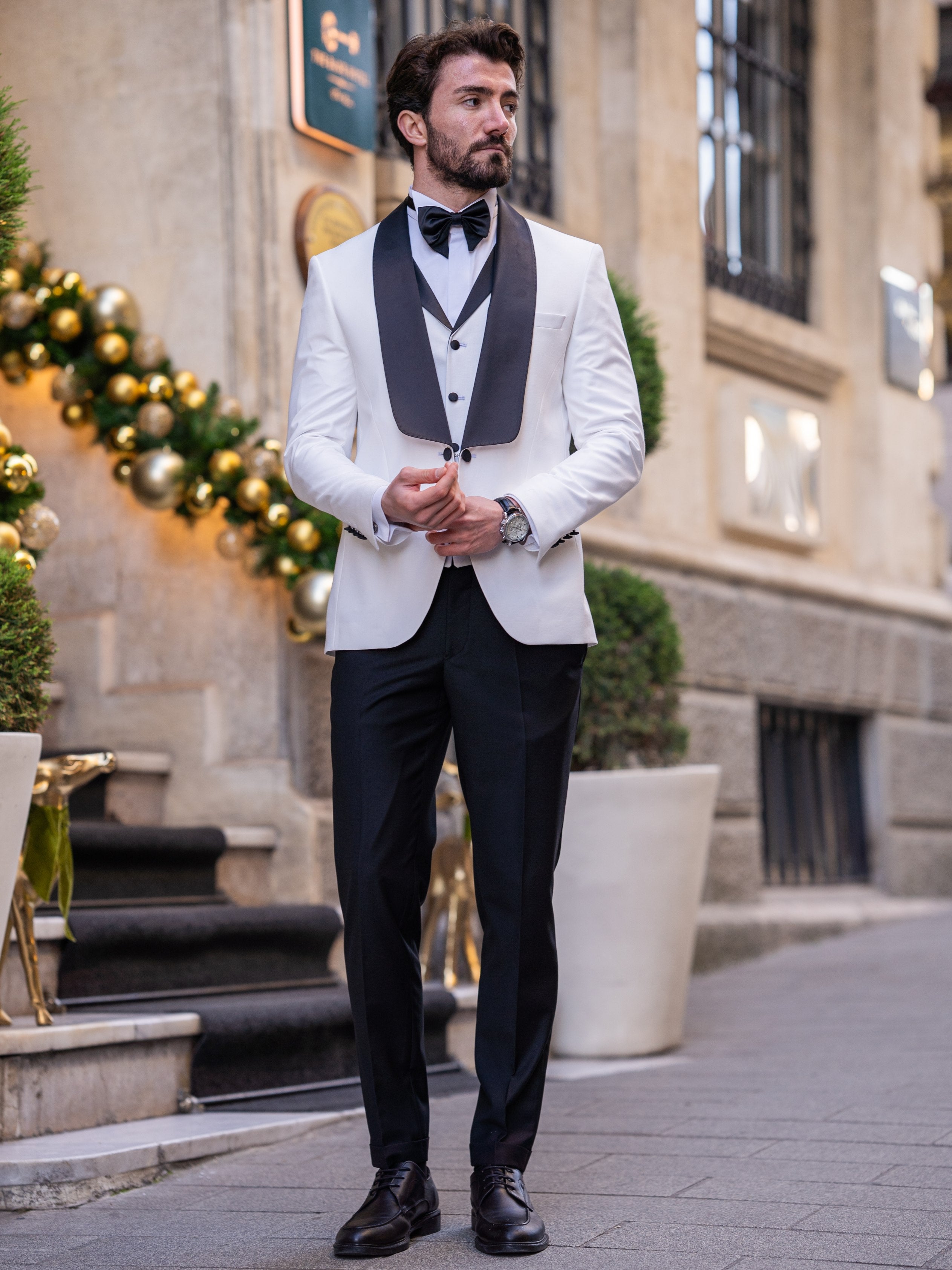 White Slim-Fit Tuxedo 3-Piece