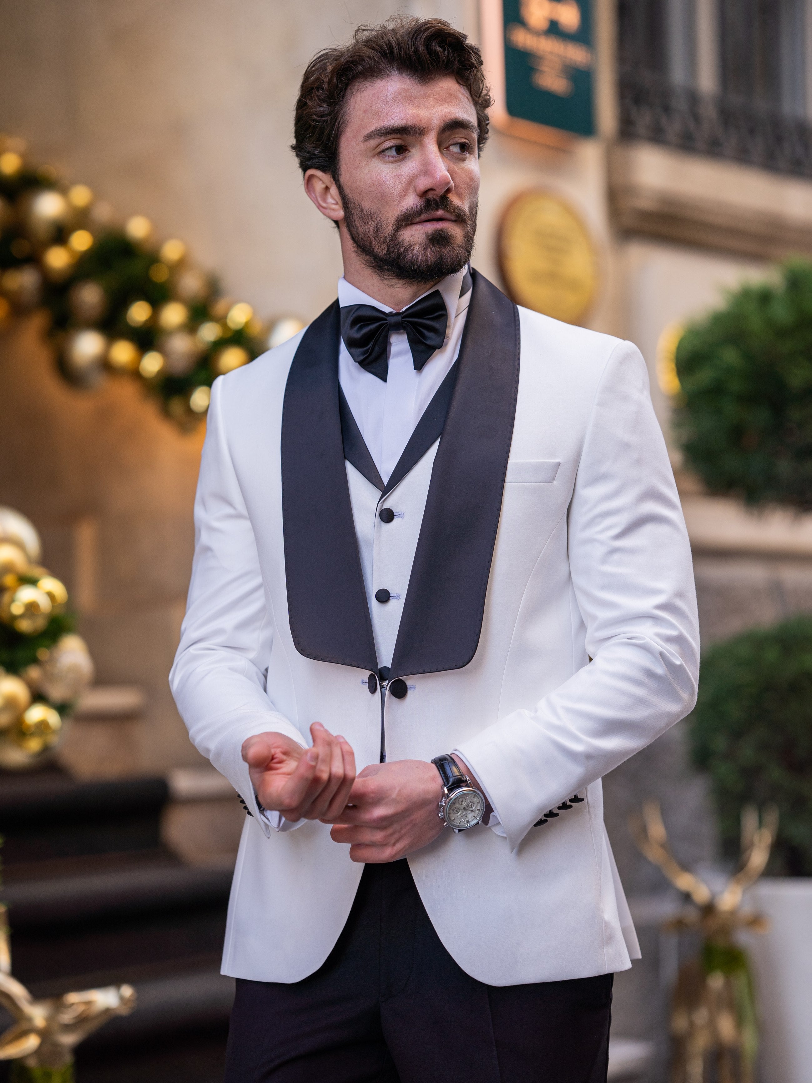 White Slim-Fit Tuxedo 3-Piece