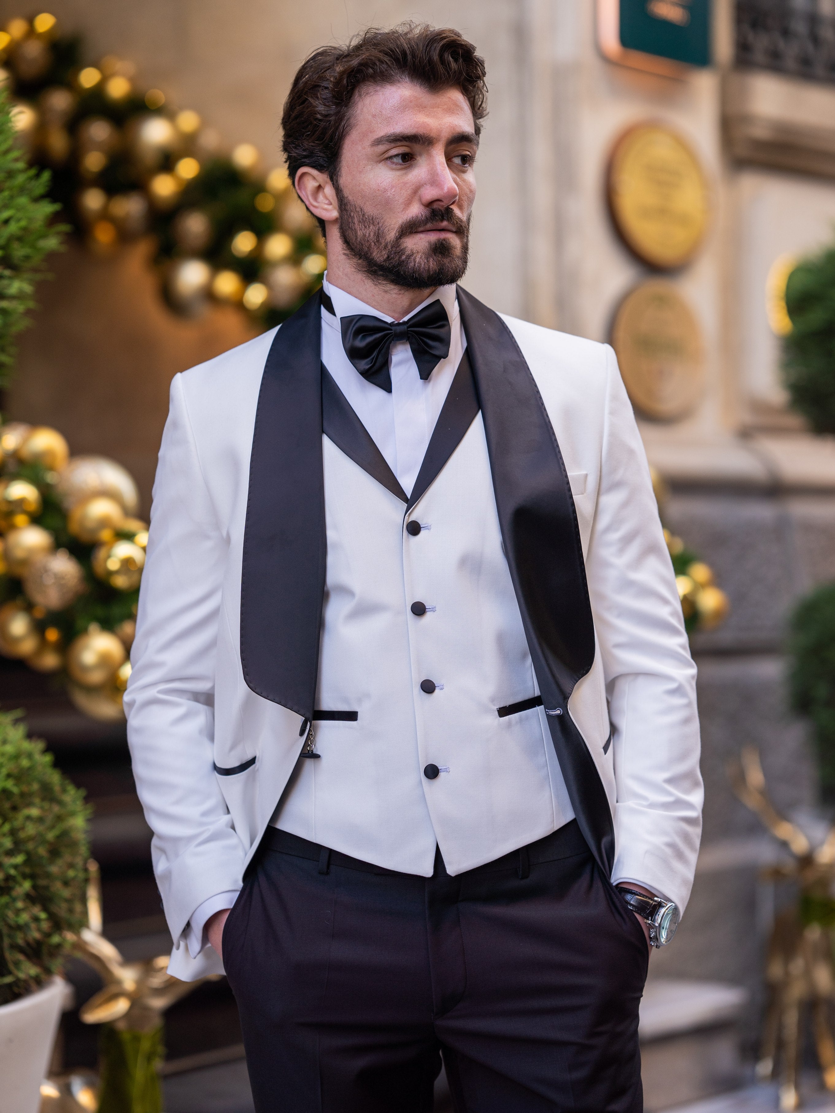White Slim-Fit Tuxedo 3-Piece