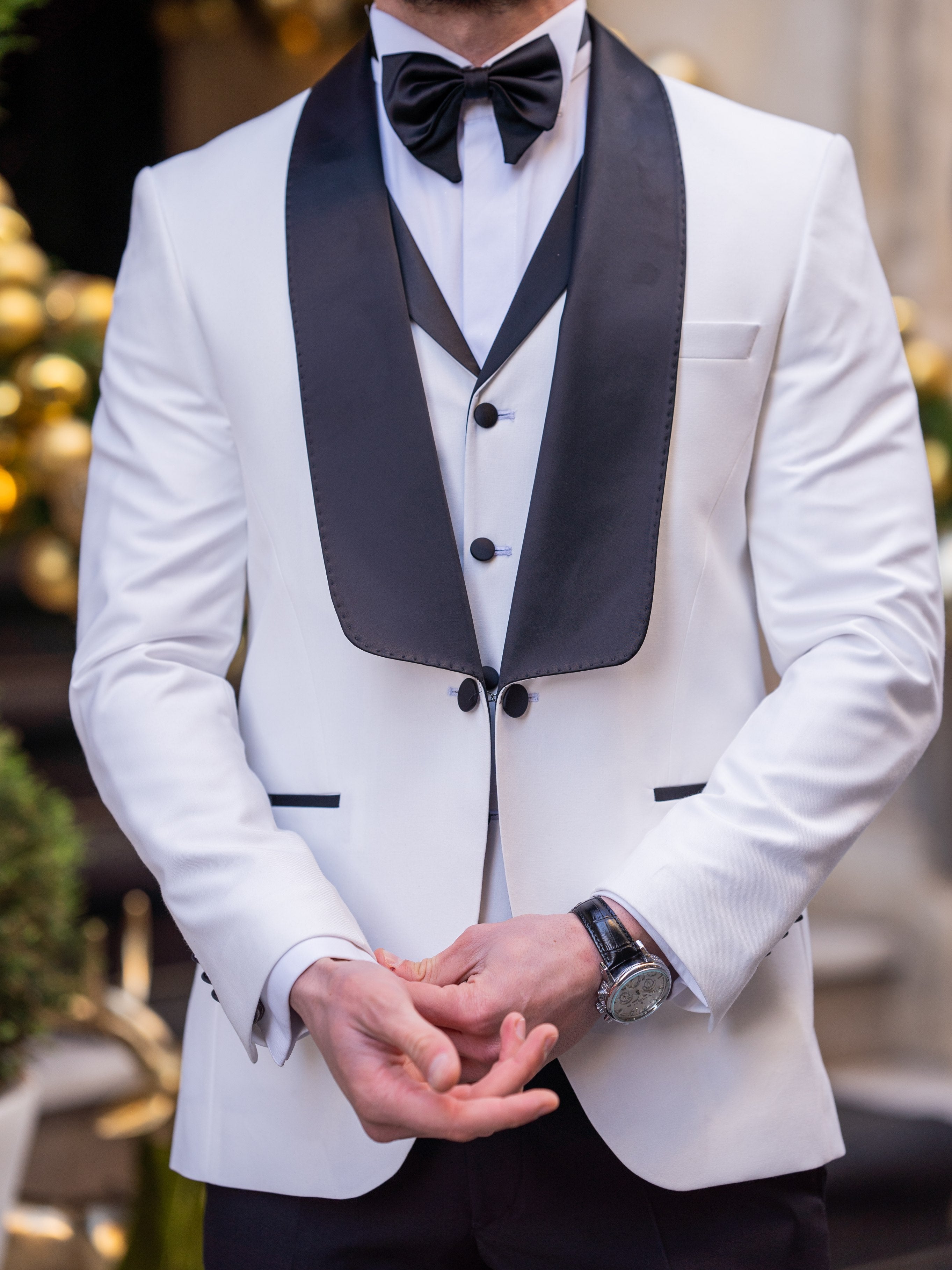 White Slim-Fit Tuxedo 3-Piece