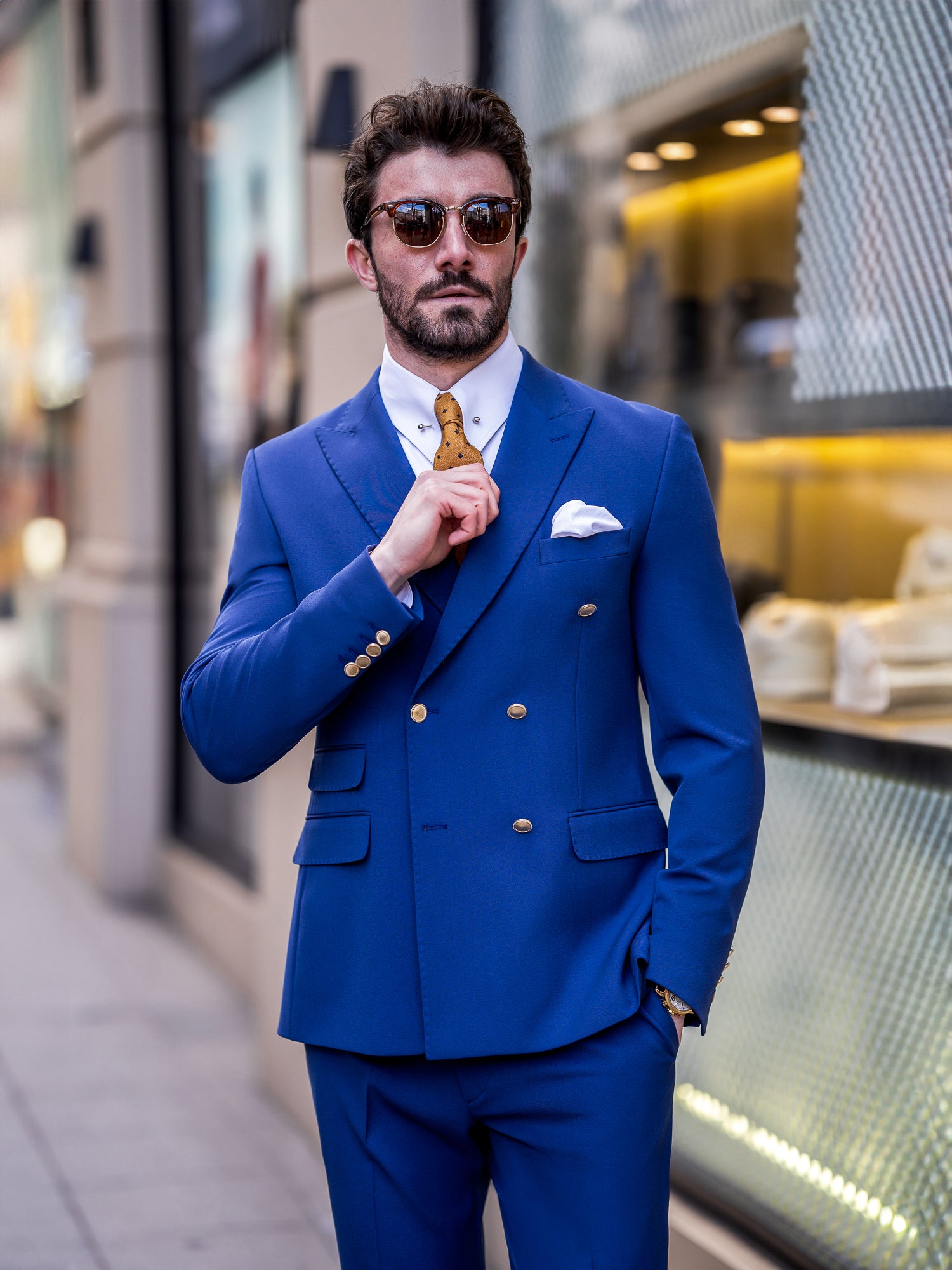 Navy Double Breasted Suit 2-Piece