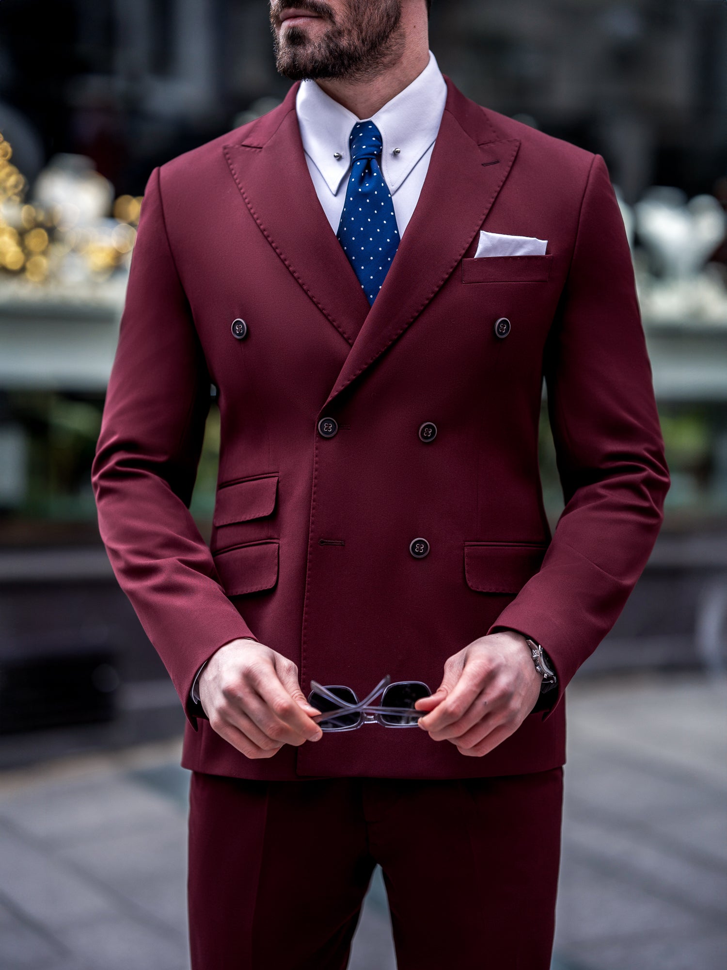 Bordeaux Double Breasted Suit 2-Piece