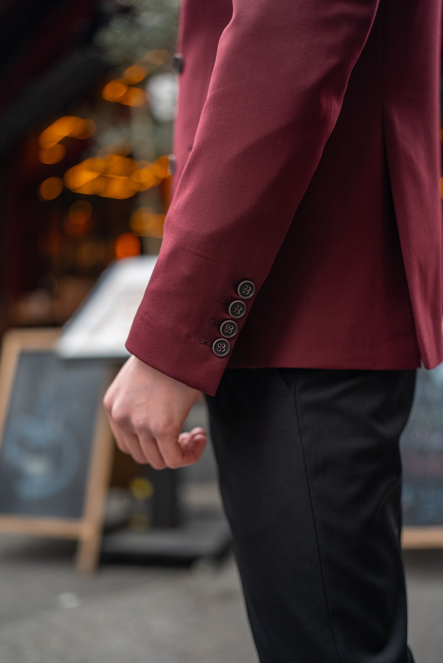 Bordeaux Double Breasted Blazer