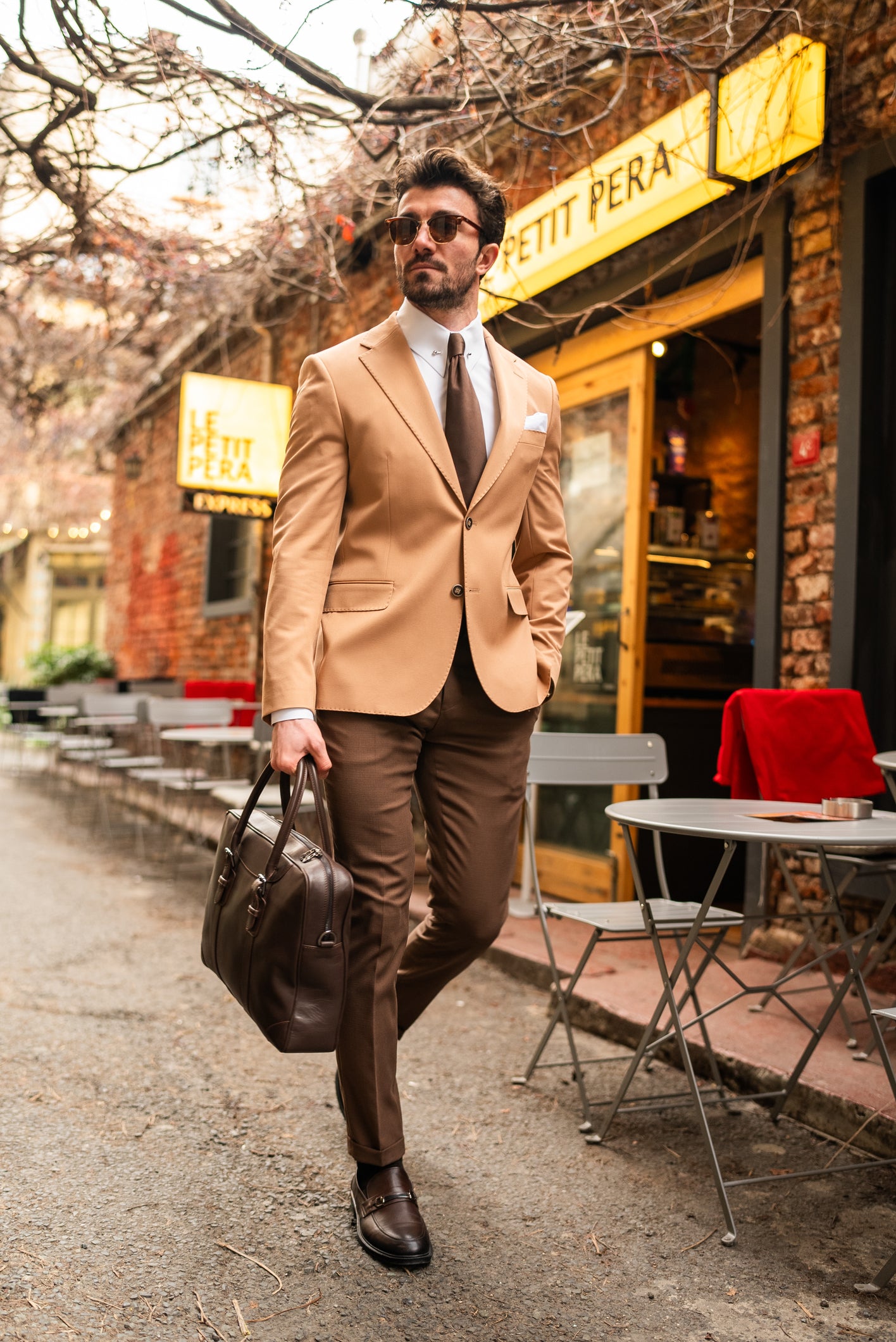 Camel Single Breasted Blazer