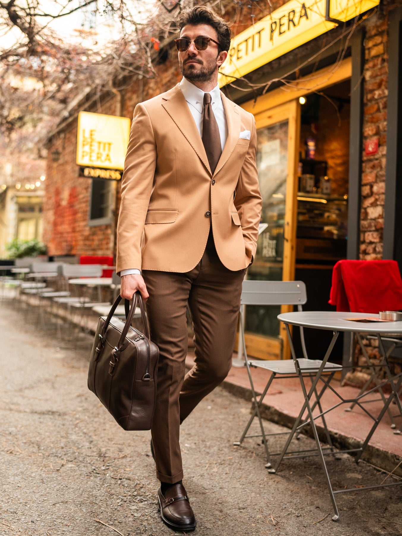 Camel Single Breasted Blazer